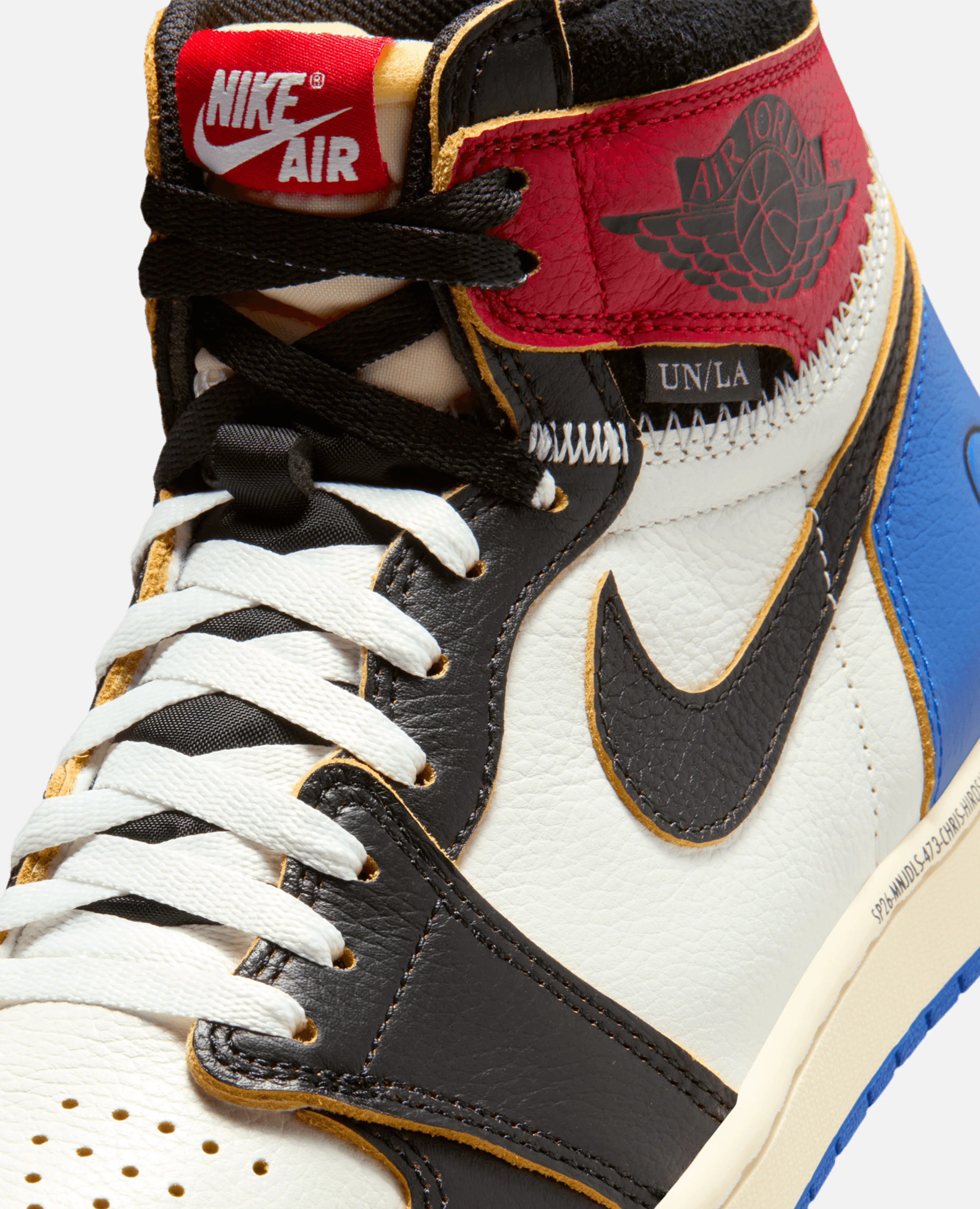 Air Jordan 1 Retro High OG x Union x Fragment (Black/White-Varsity Red-Sport Royal) - Image 6