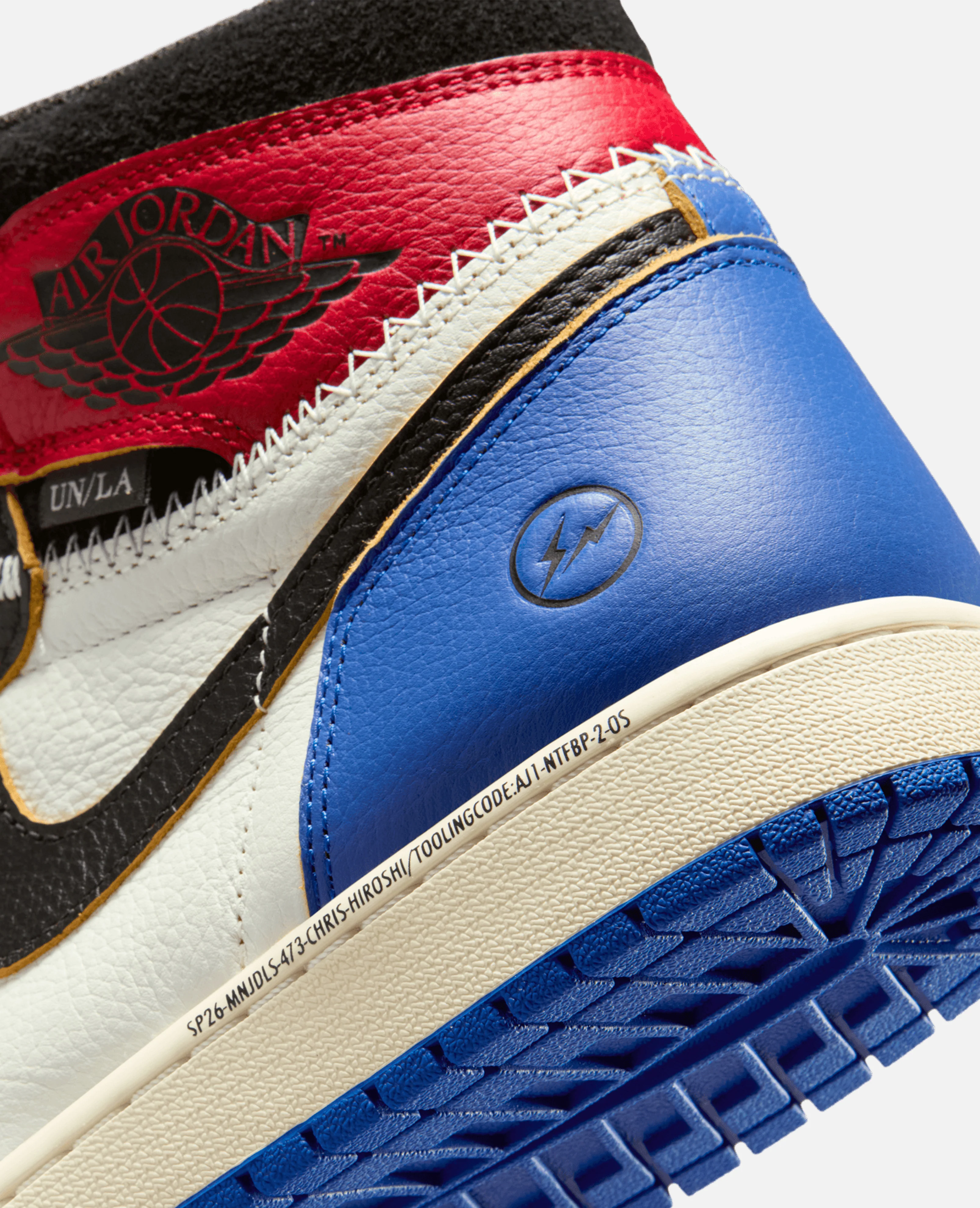 Air Jordan 1 Retro High OG x Union x Fragment (Black/White-Varsity Red-Sport Royal) - Image 7