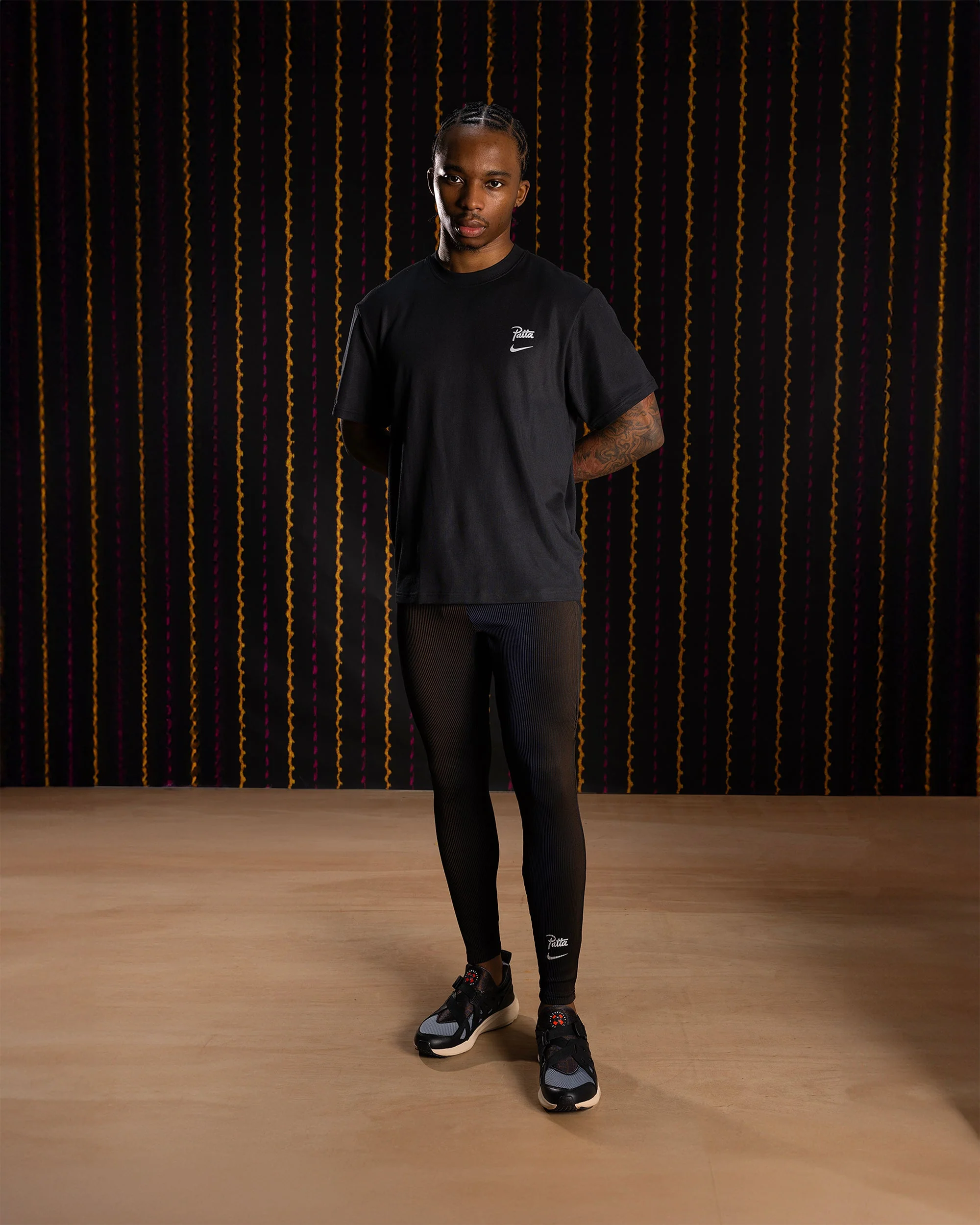 Nike x Patta Running Team Leggings (Black/Deep Royal Blue) - Image 7