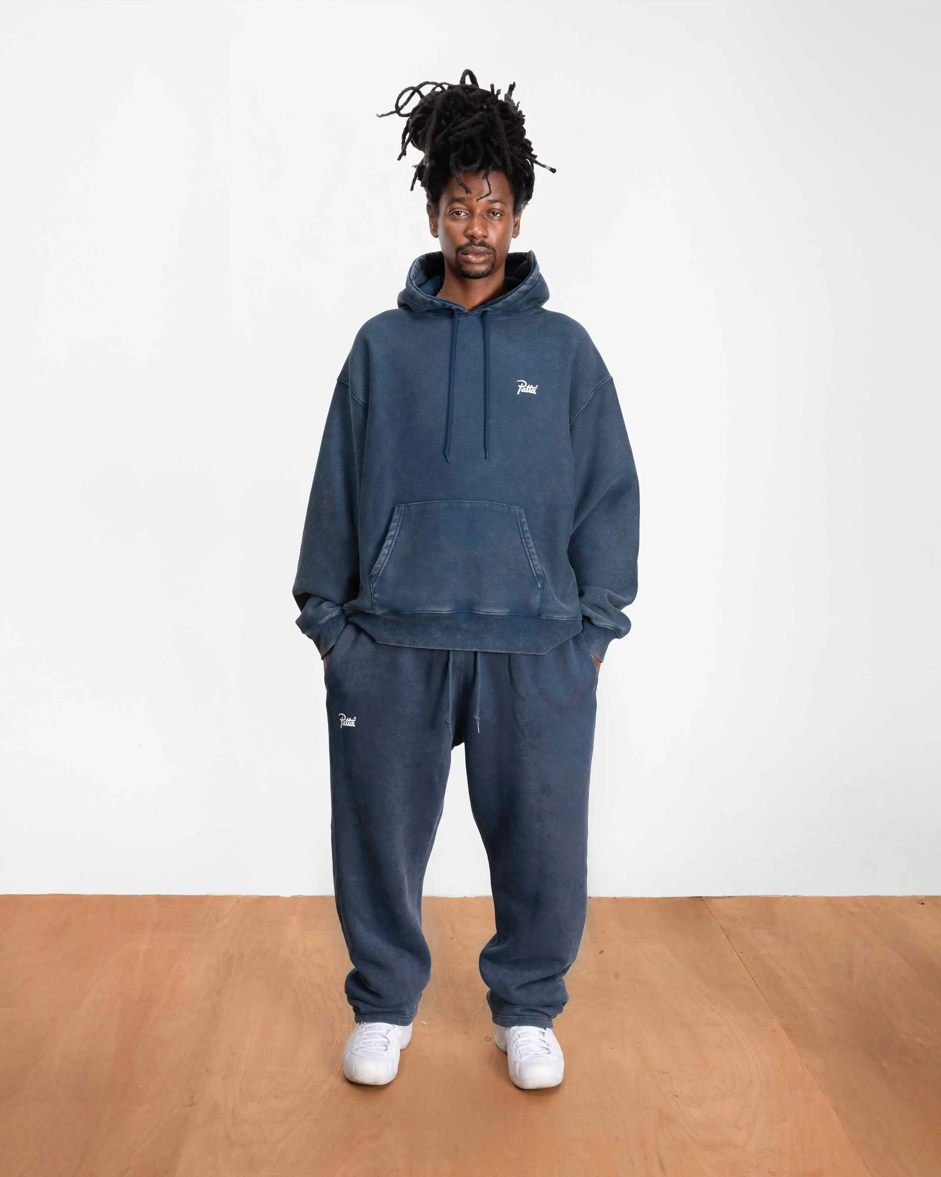 Patta Classic Acid Washed Straight Leg Jogging Pants (Estate Blue) - Image 5