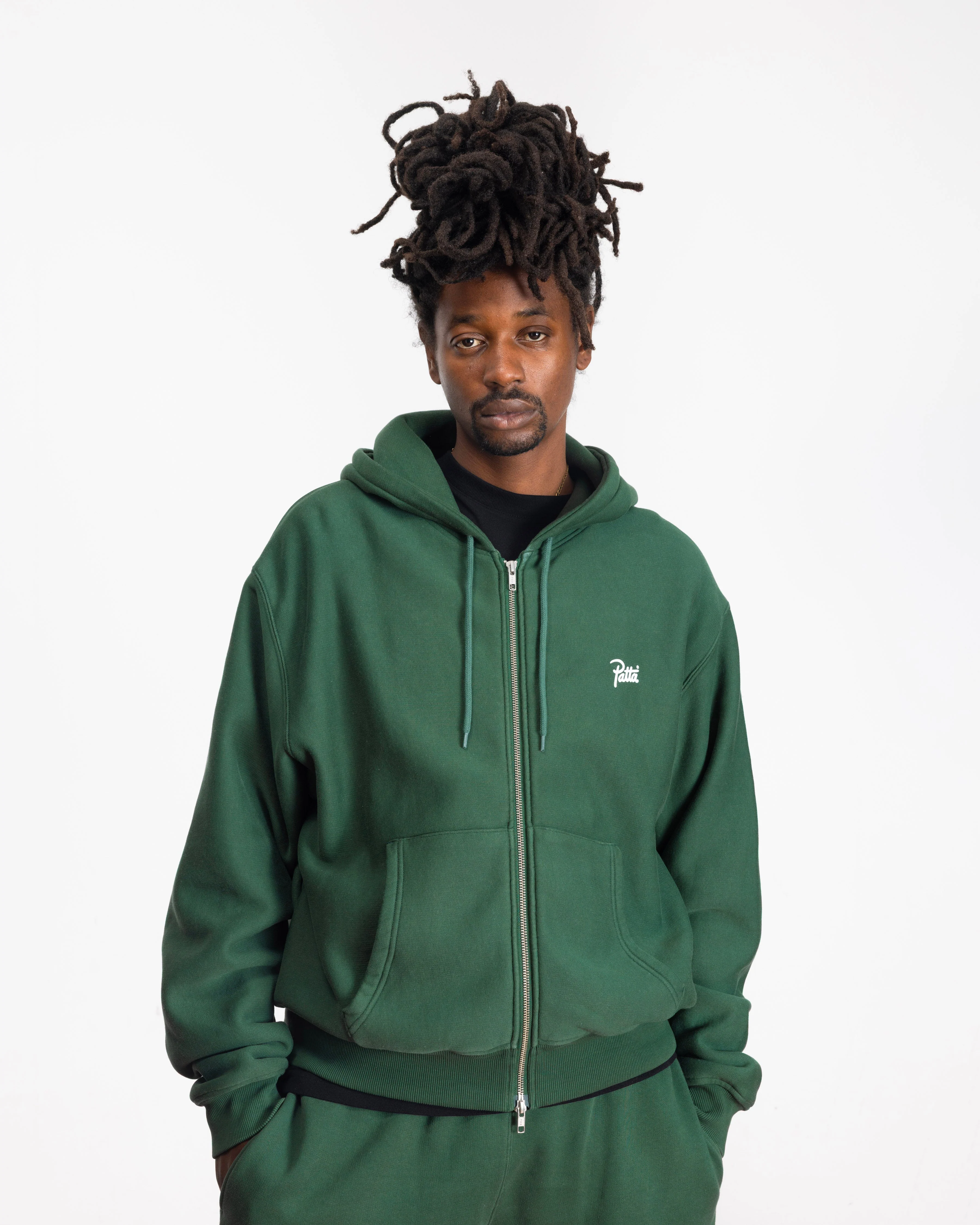 Patta Classic Zip Up Hooded Sweater (Bistro Green) - Image 4