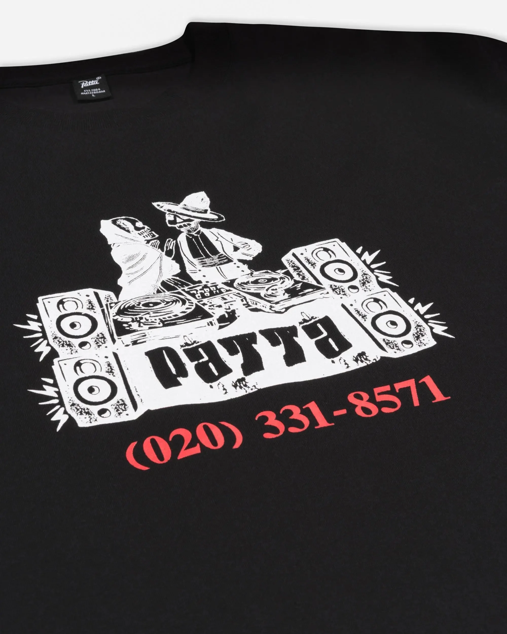 Patta DJ Skully T-Shirt (Black) - Image 6