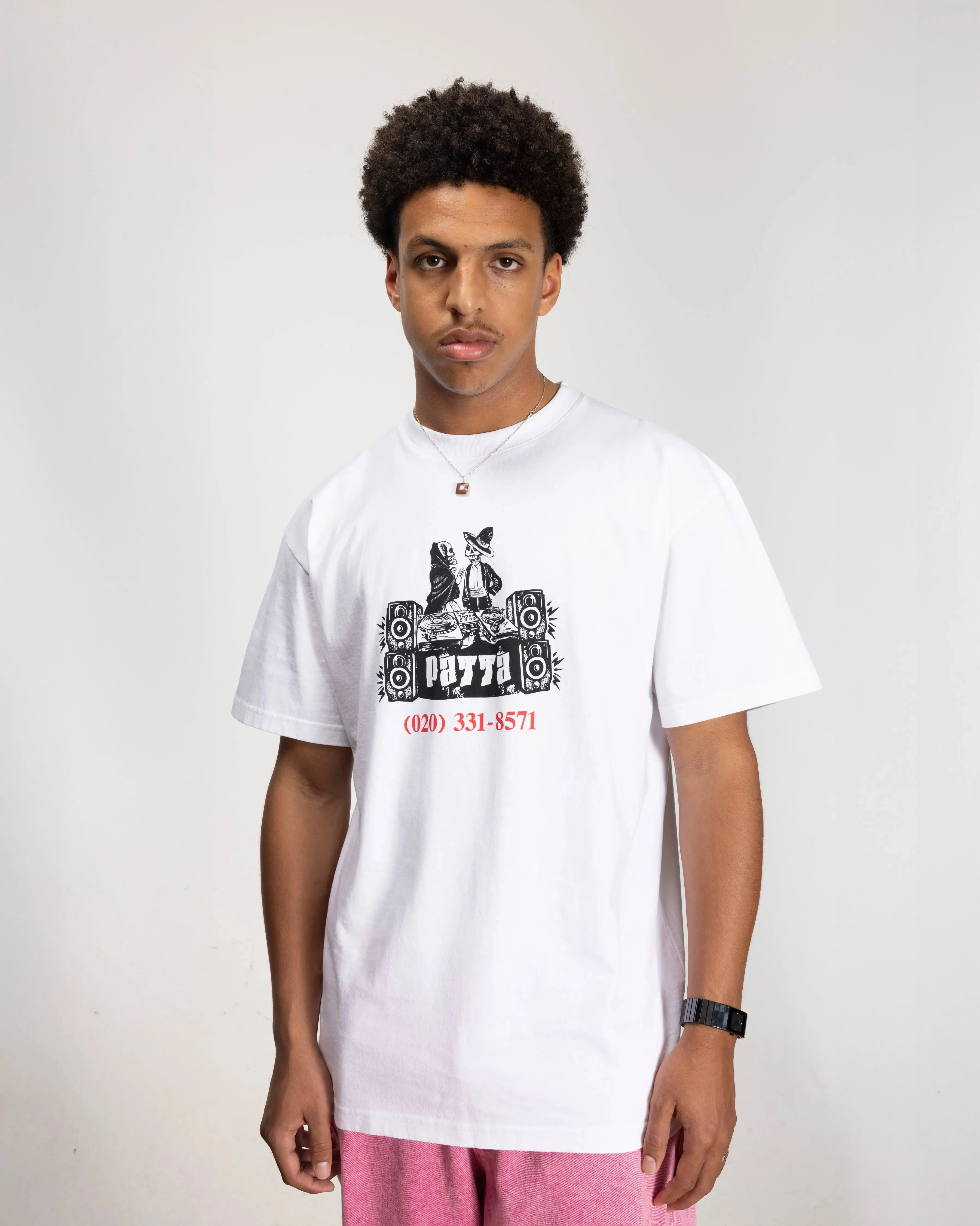 Patta DJ Skully T-Shirt (White) - Image 3