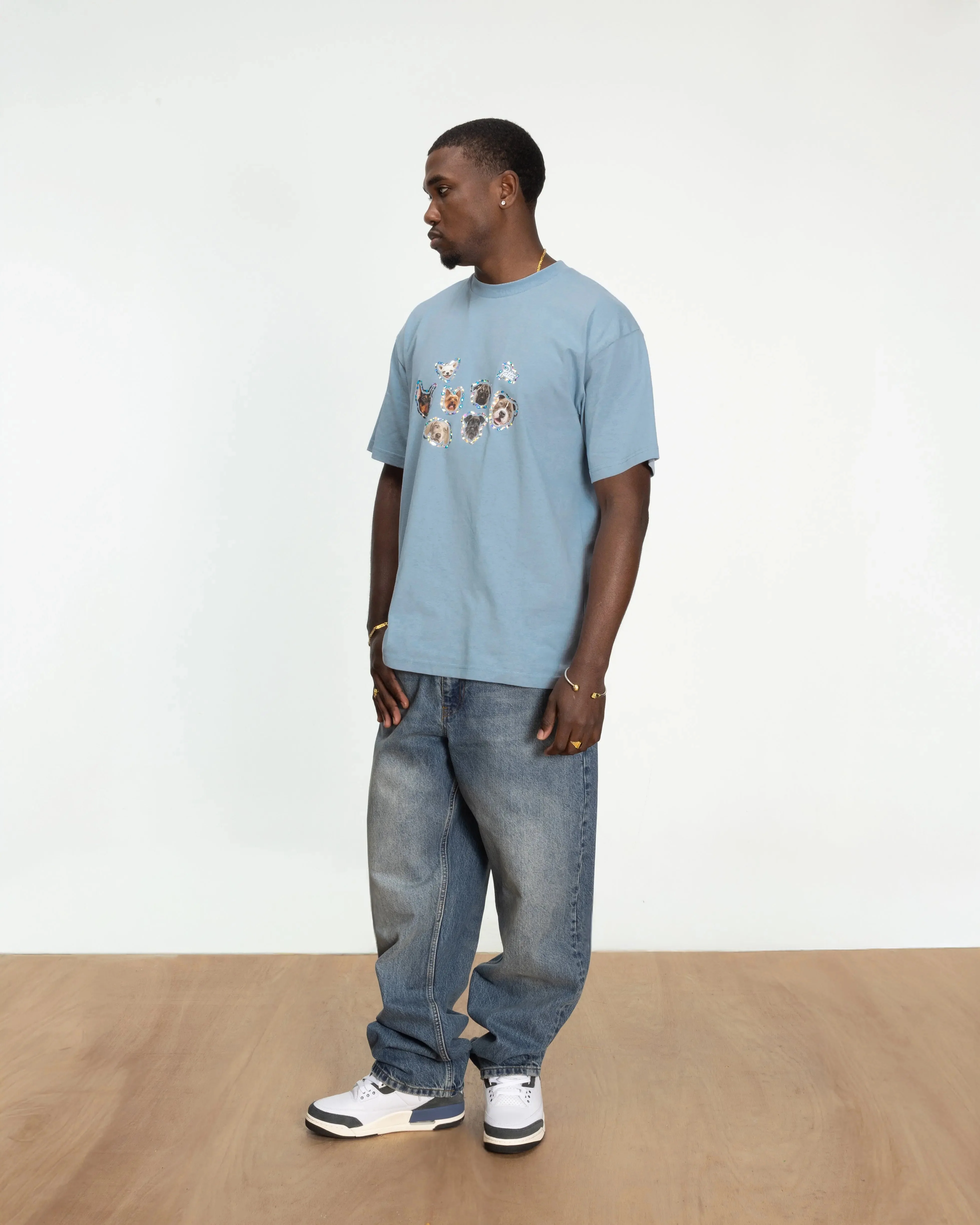 Patta Dogs T-Shirt (Dusty Blue) - Image 3
