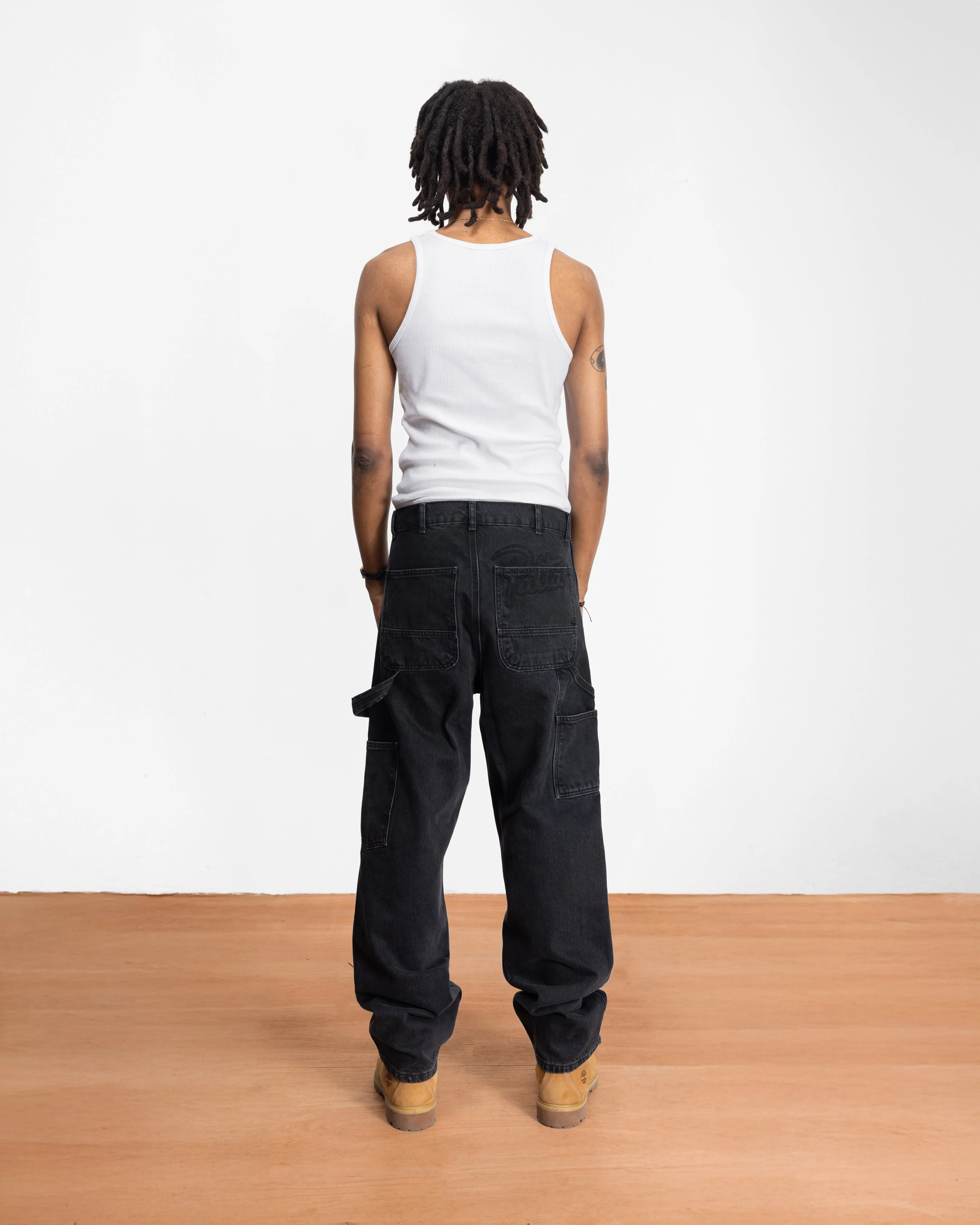 Patta Double Knee Denim Pants (Black Denim) - Image 4