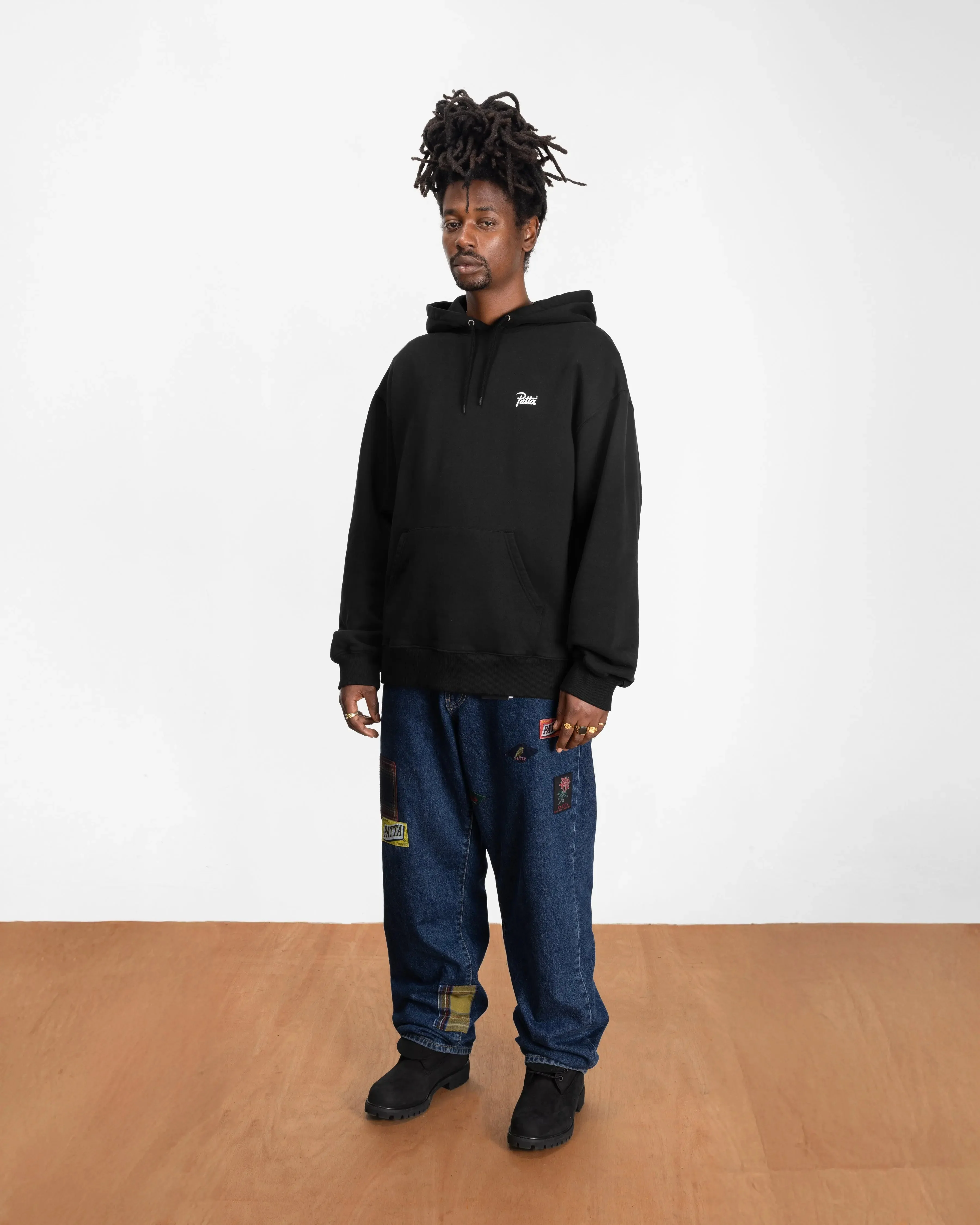 Patta Embroidered Fire Panther Hooded Sweater (Black) - Image 4