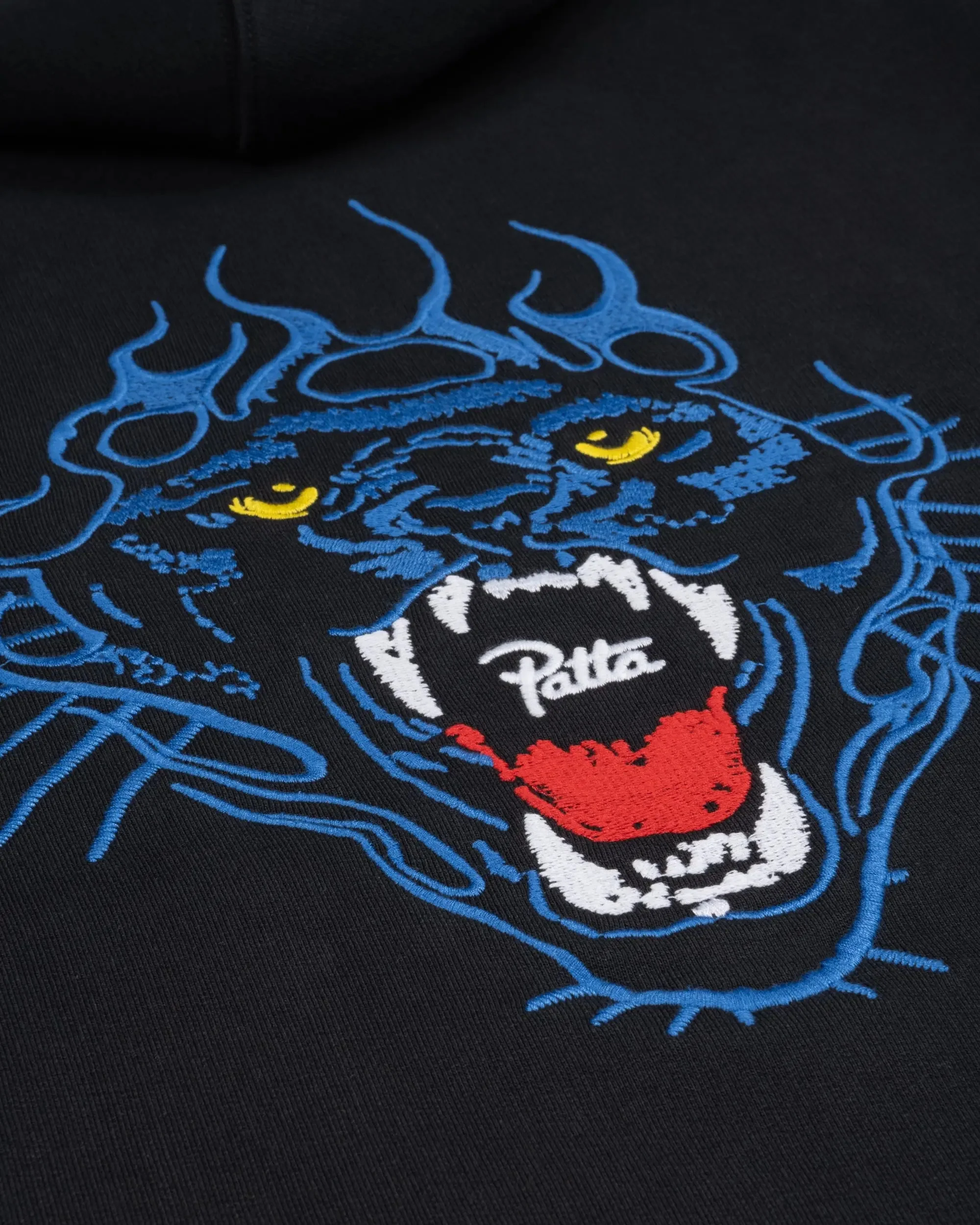 Patta Embroidered Fire Panther Hooded Sweater (Black) - Image 5