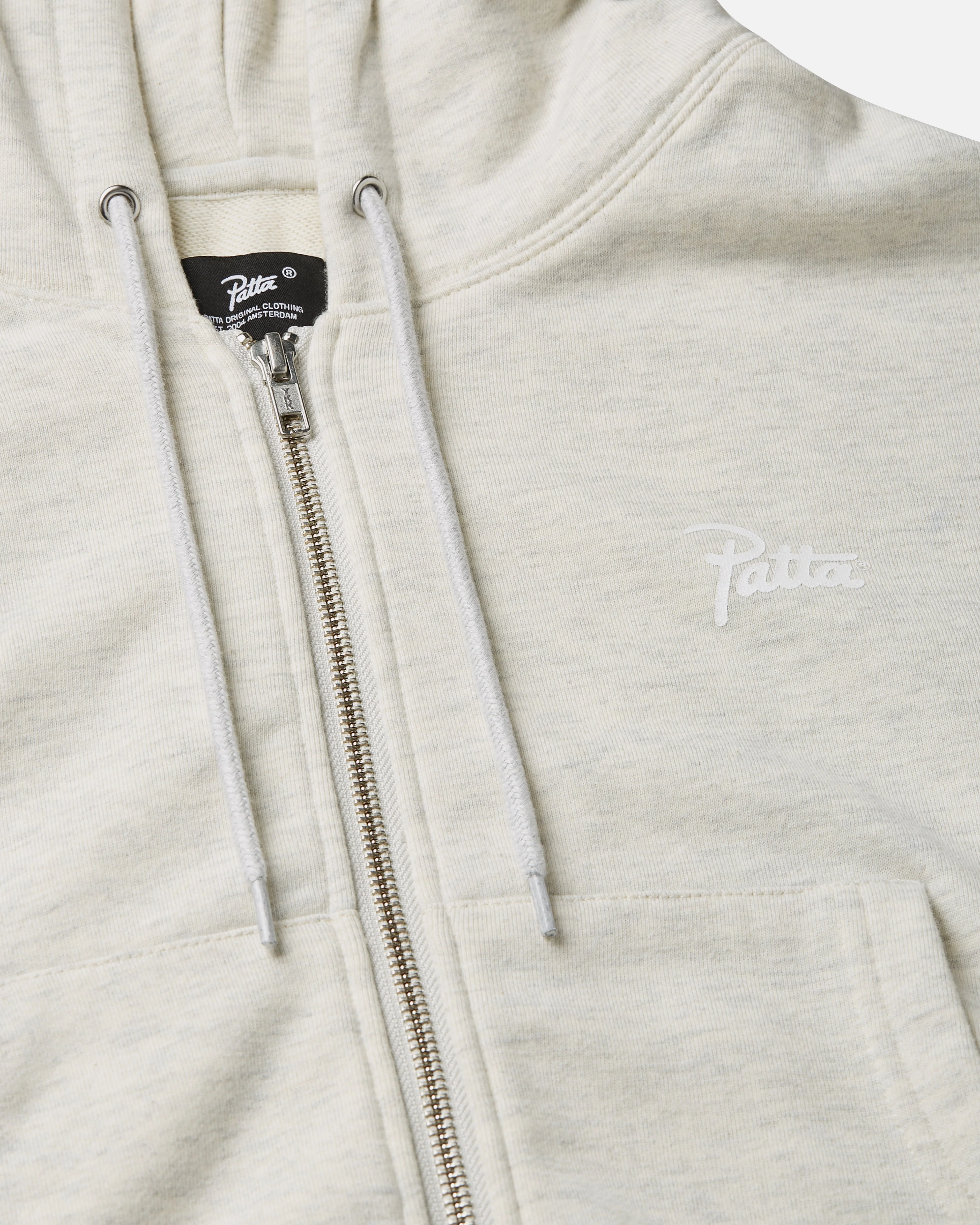 Patta Femme Lounge Zip-Up Hooded Sweater (Light Melange Grey) - Image 5