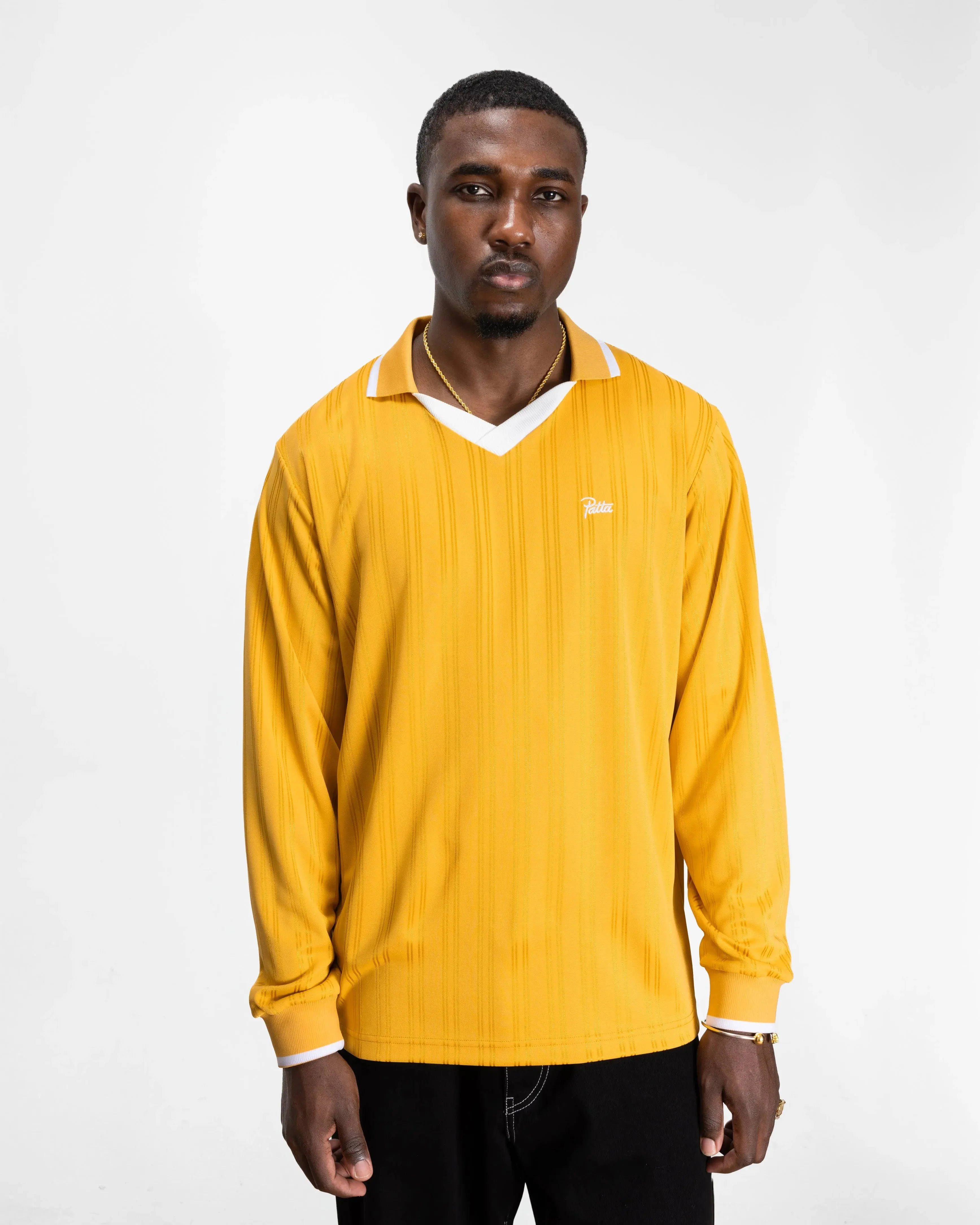 Patta Jacquard Striped Long Sleeve Jersey (Golden Rod) - Image 3