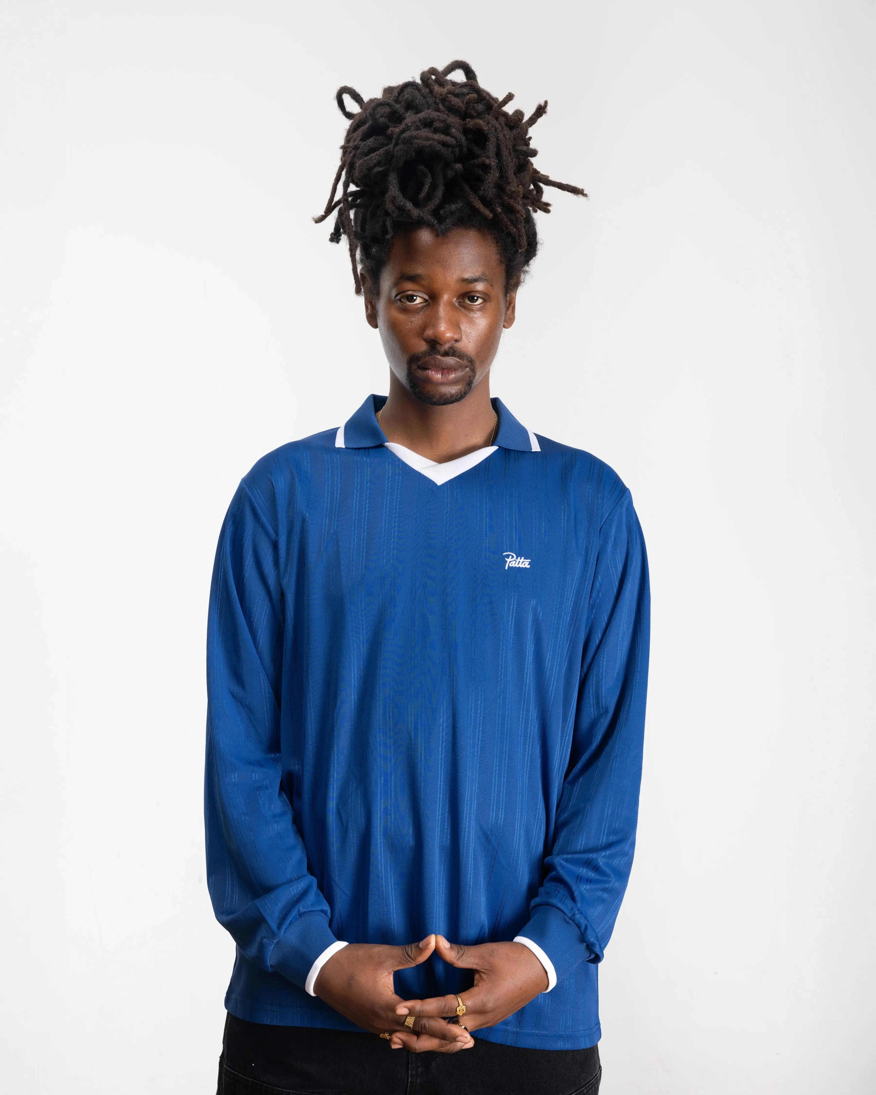 Patta Jacquard Striped Long Sleeve Jersey (Monaco Blue ) - Image 3