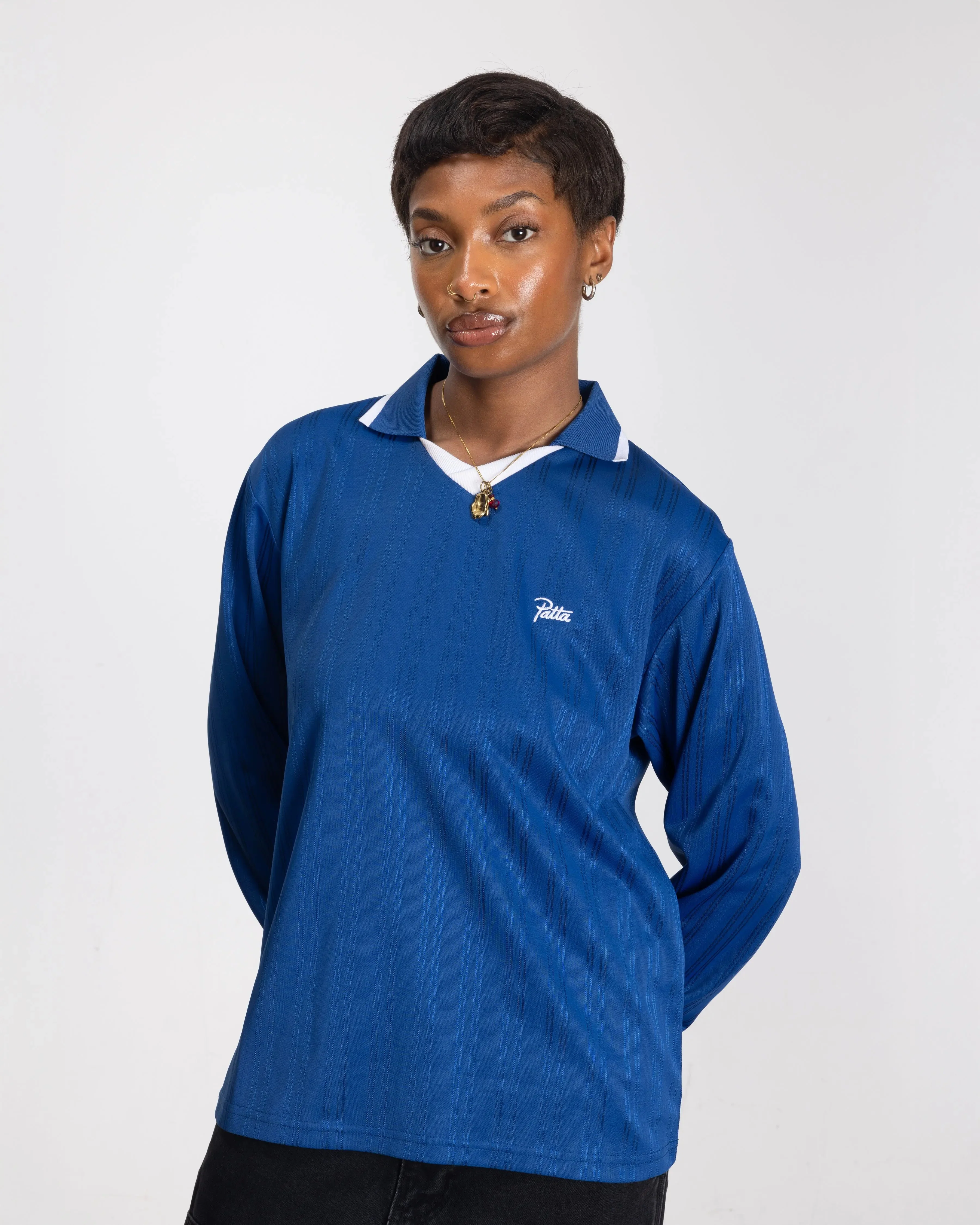 Patta Jacquard Striped Long Sleeve Jersey (Monaco Blue ) - Image 4