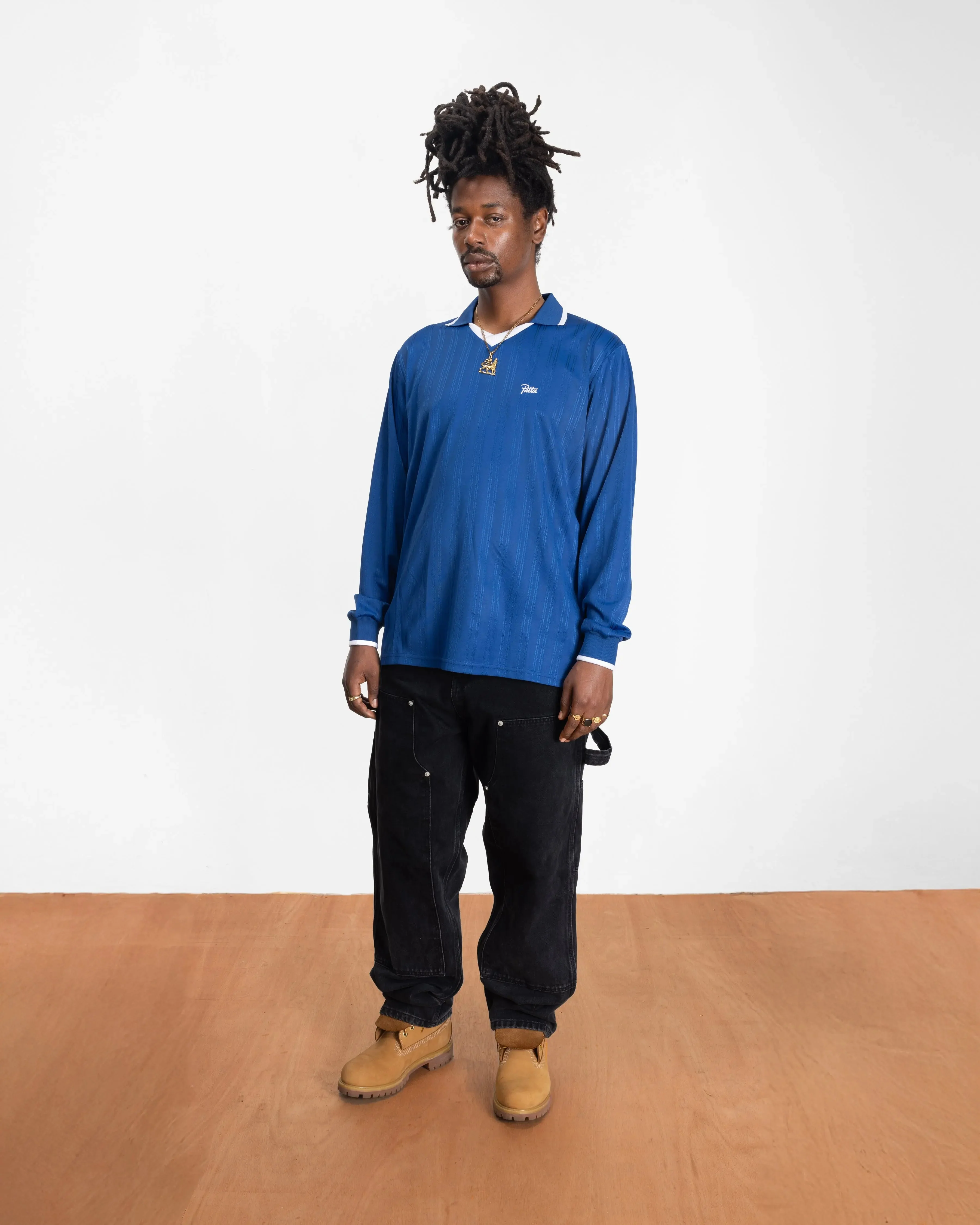 Patta Jacquard Striped Long Sleeve Jersey (Monaco Blue ) - Image 5