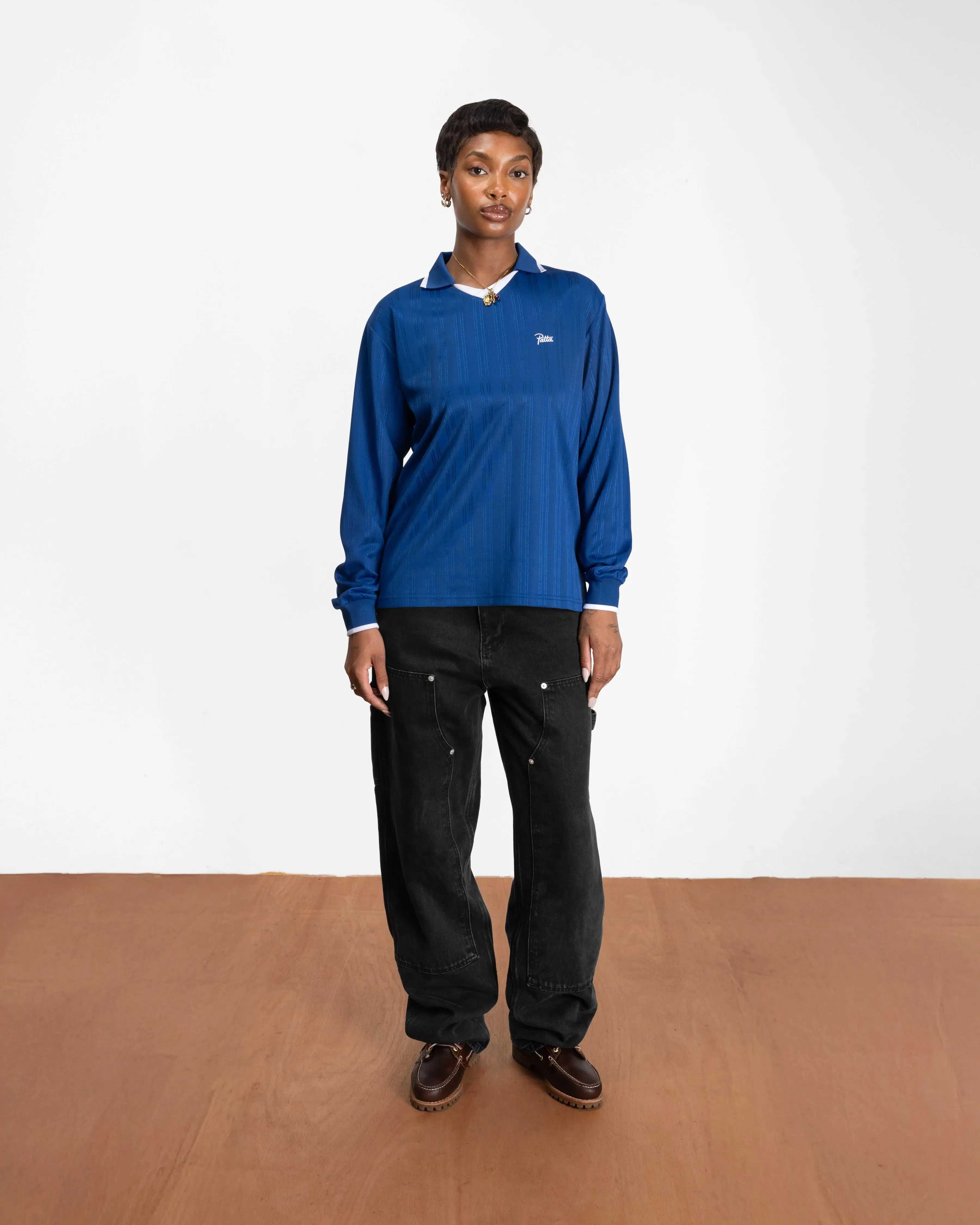 Patta Jacquard Striped Long Sleeve Jersey (Monaco Blue ) - Image 6