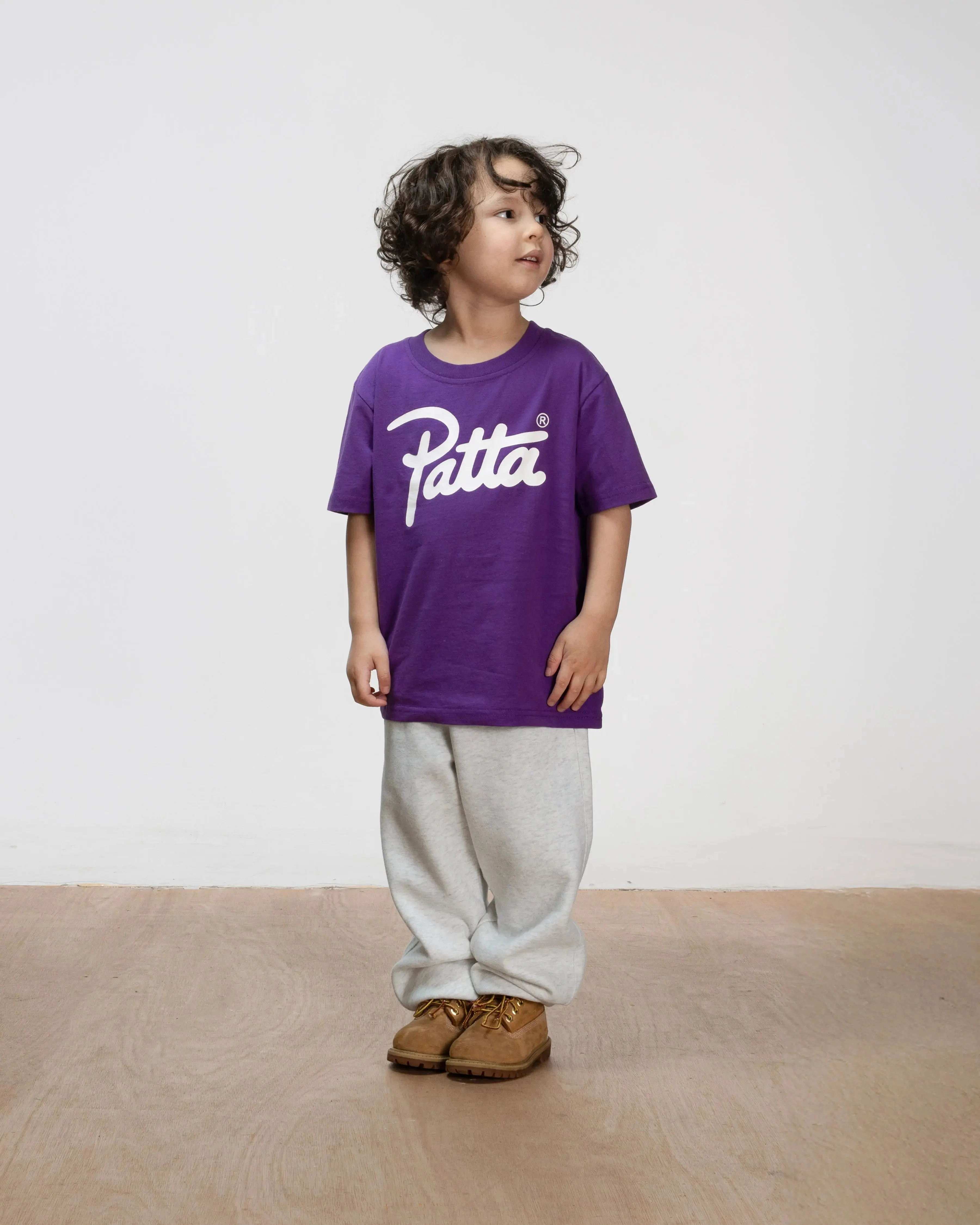 Patta Kids Script Logo T-Shirt (Picasso Lily) - Image 3
