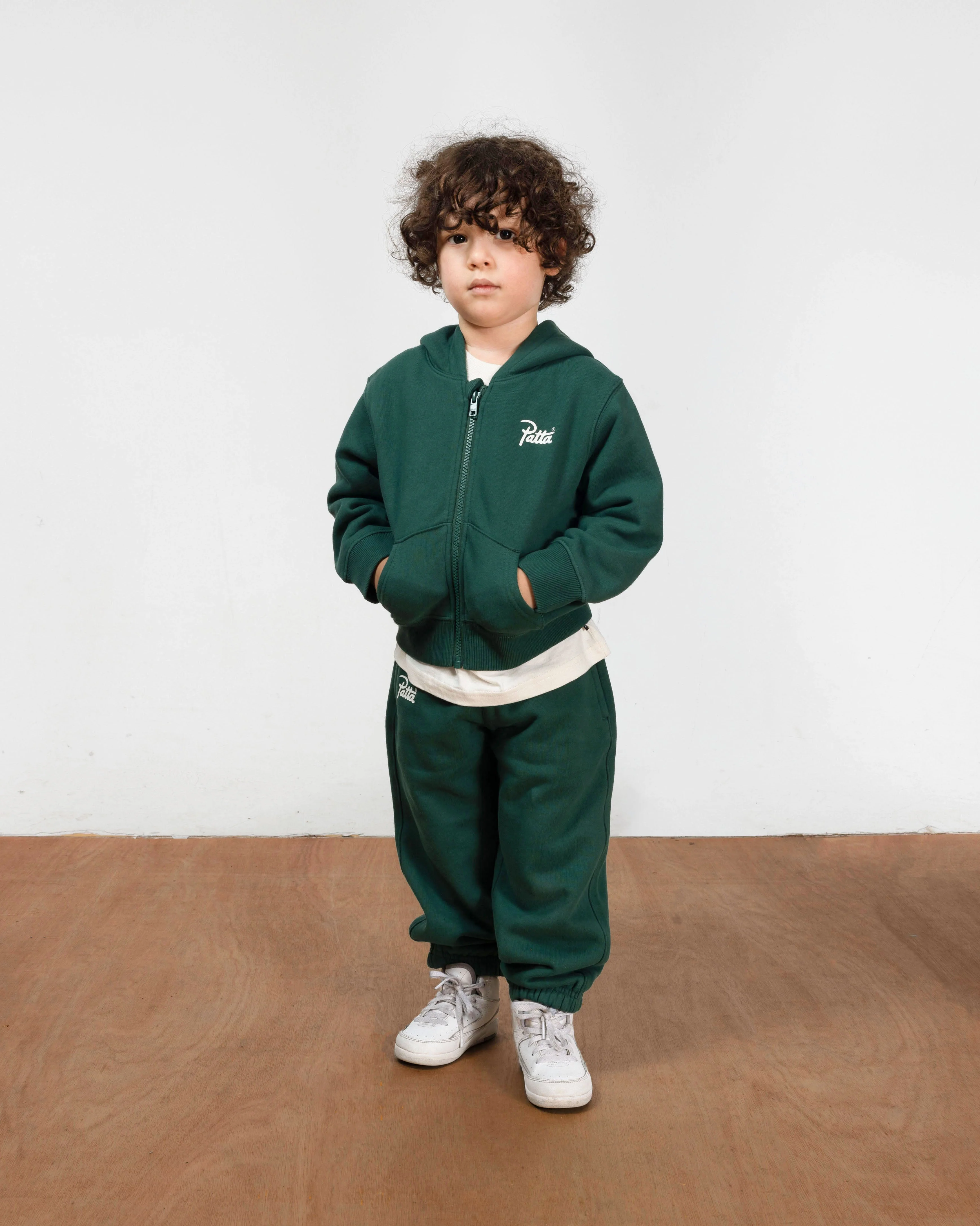 Patta Kids Zip-Up Hooded Sweater (Bistro Green) - Image 4