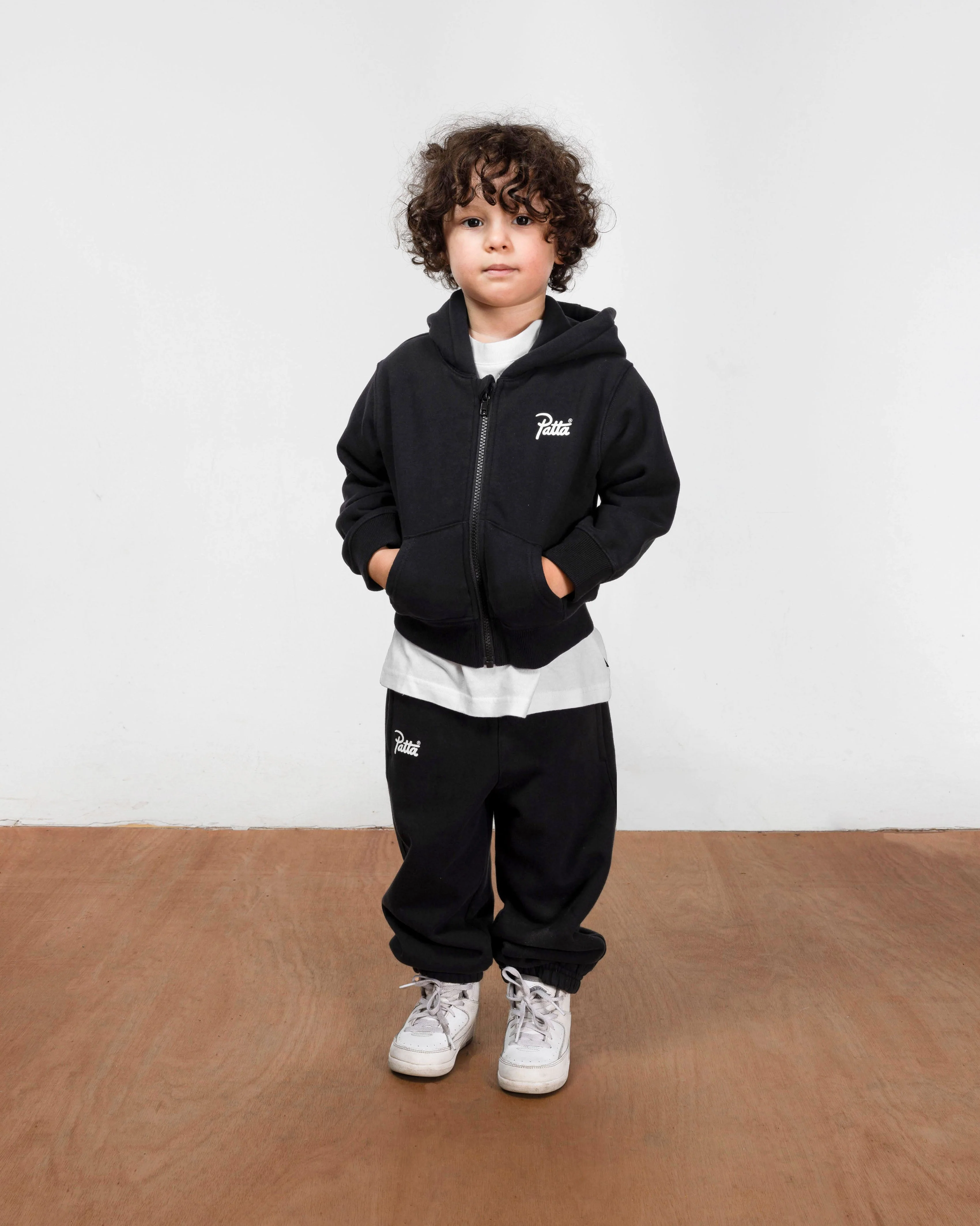 Patta Kids Zip-Up Hooded Sweater (Black) - Image 4