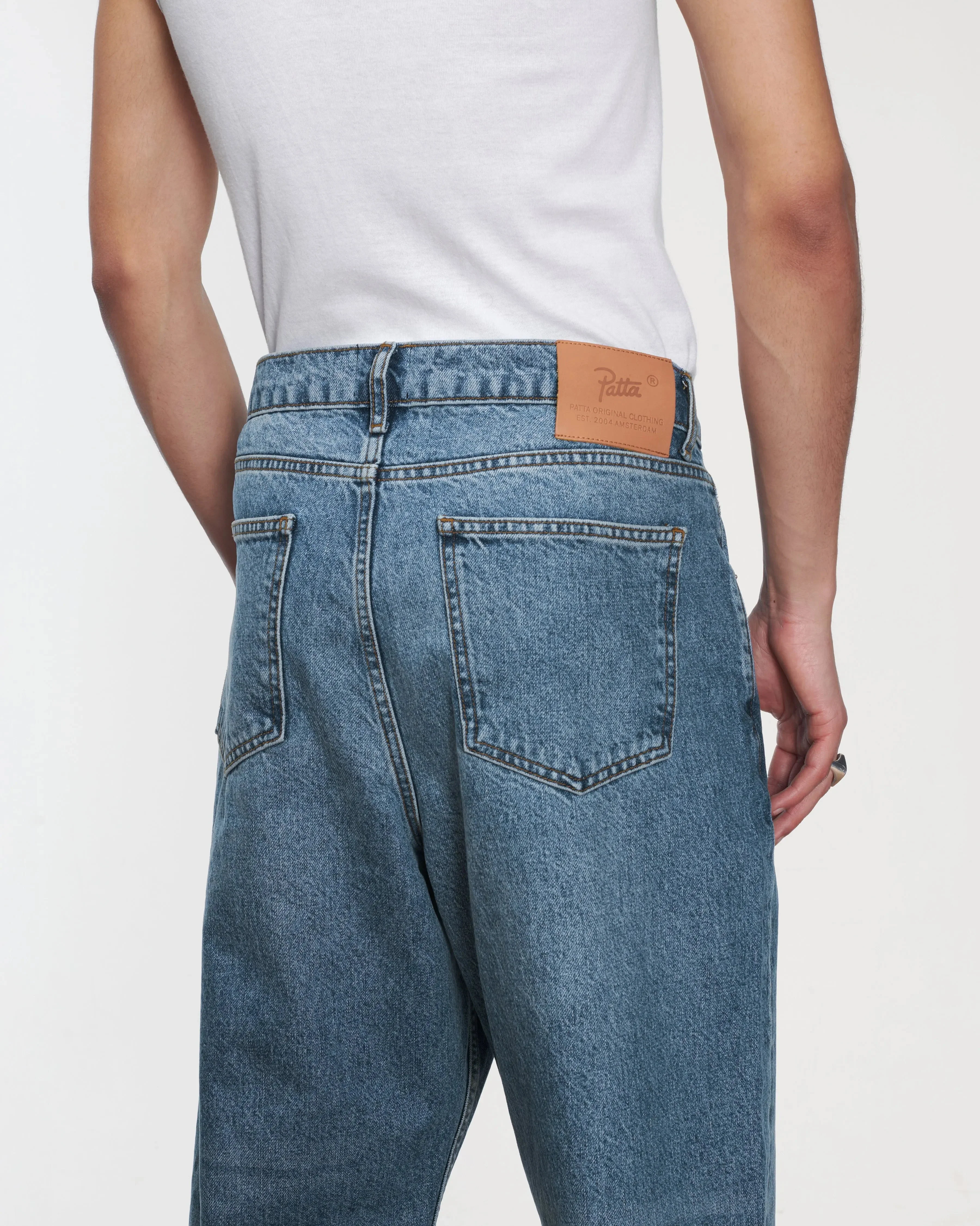Patta Laserprint Whiskers Denim Pants (Light Blue Denim) - Image 4