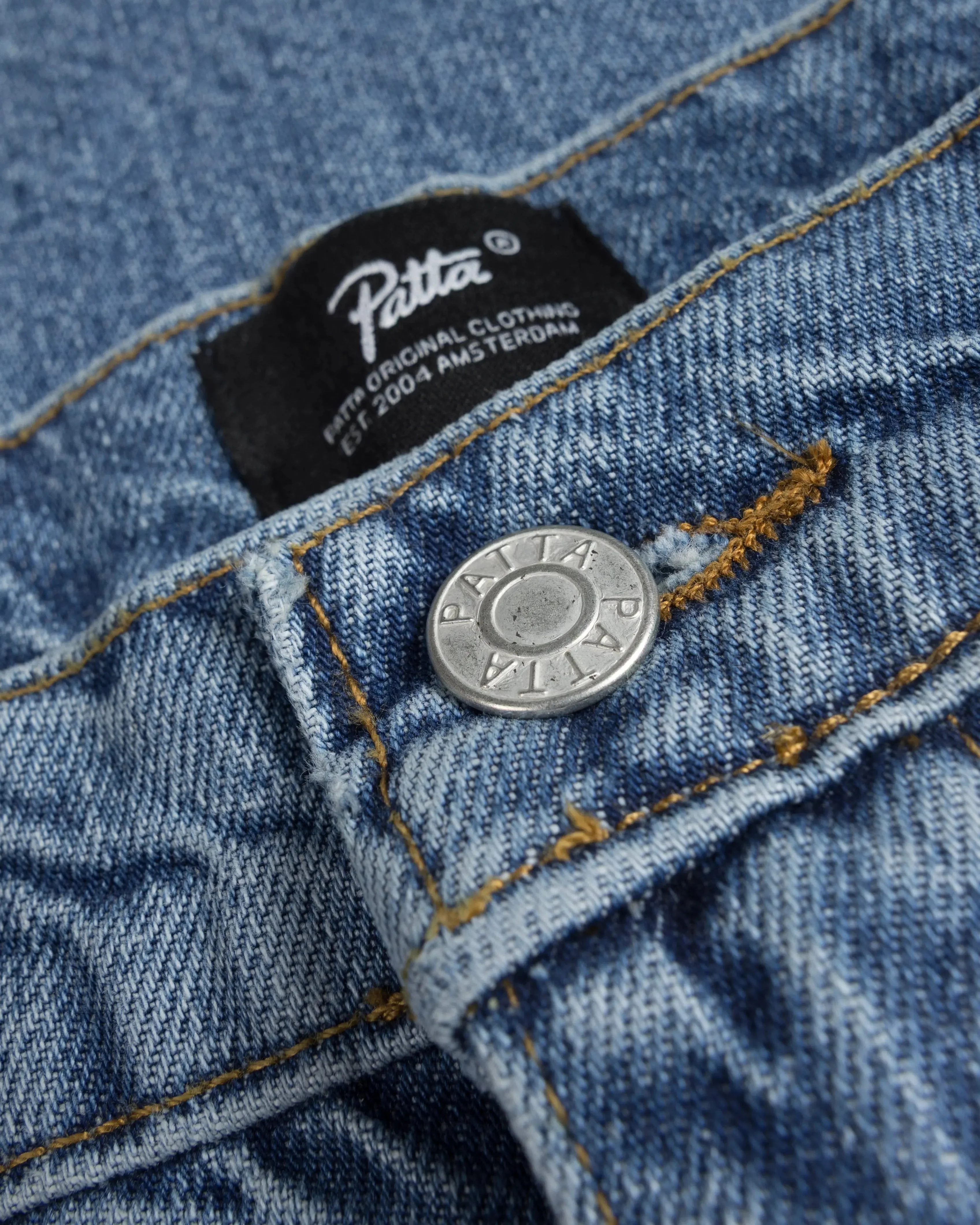 Patta Laserprint Whiskers Denim Pants (Light Blue Denim) - Image 8