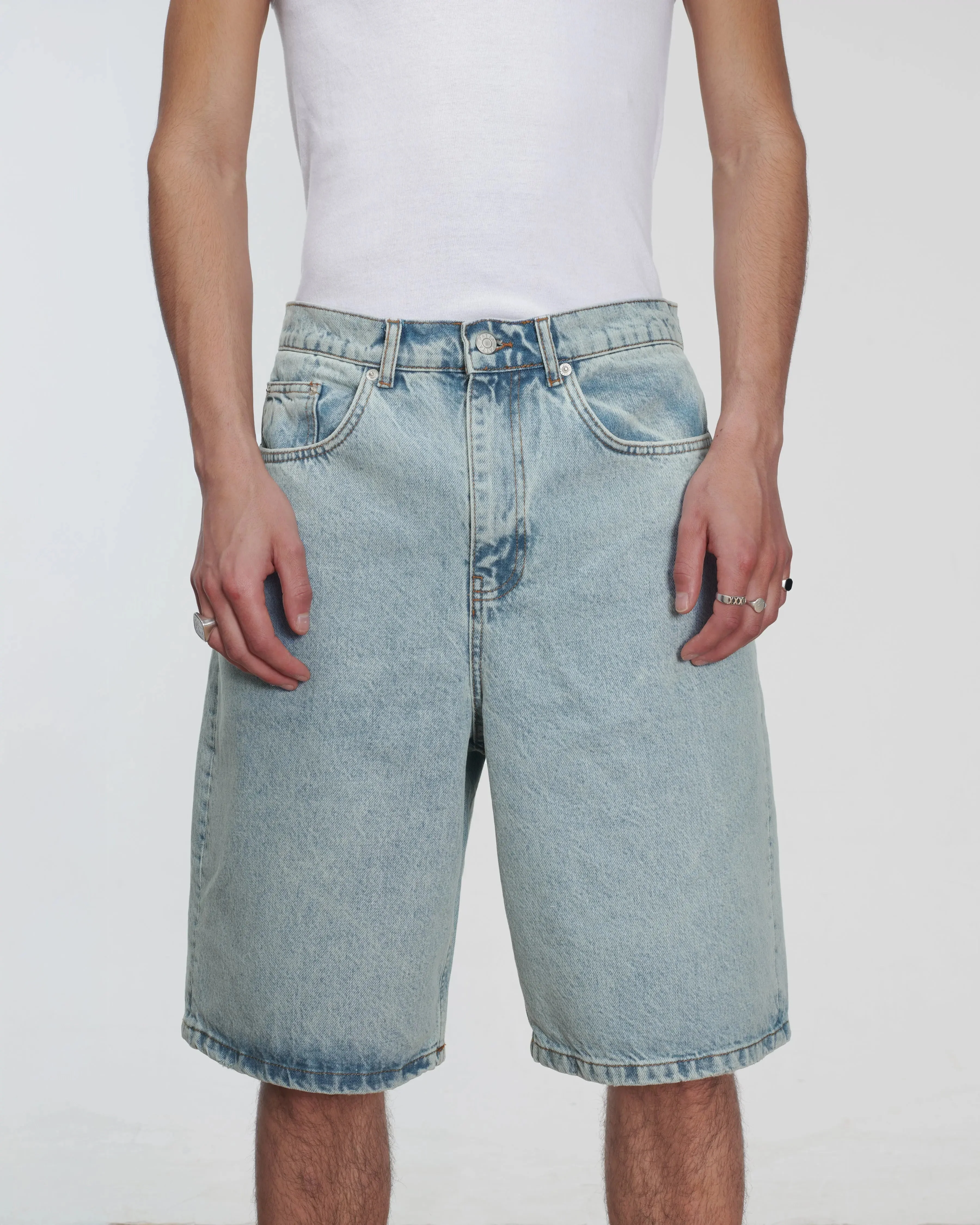 Patta Light Wash Denim Shorts (Light Blue Denim) - Image 5