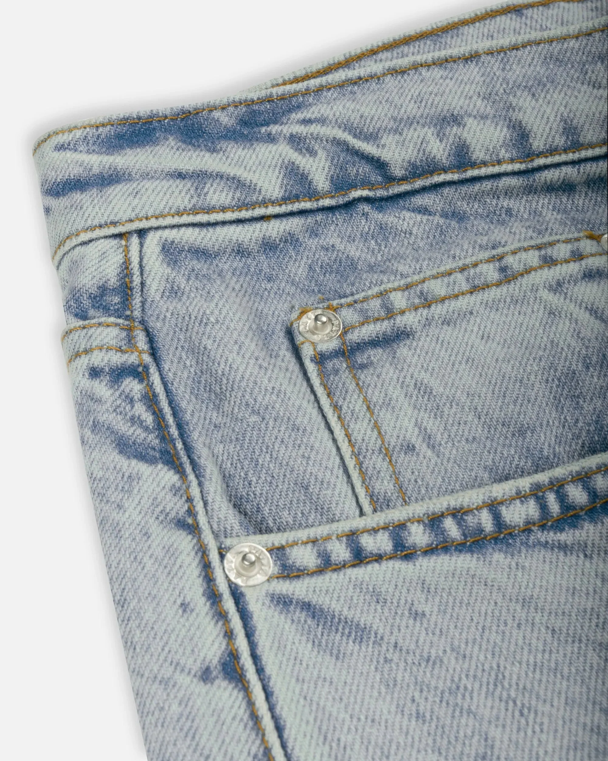 Patta Light Wash Denim Shorts (Light Blue Denim) - Image 9