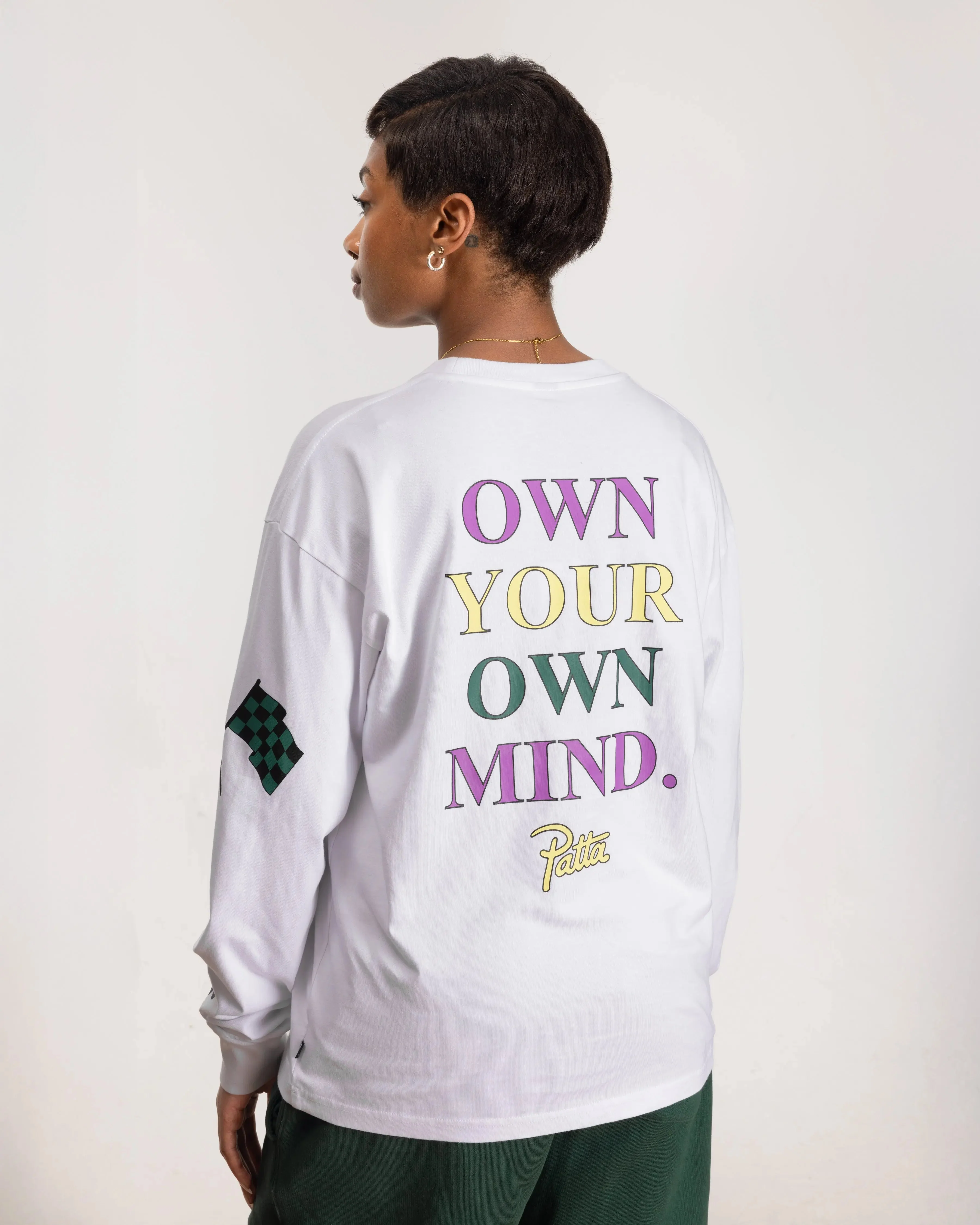 Patta Own Your Own Mind Long Sleeve T-Shirt (White) - Image 3