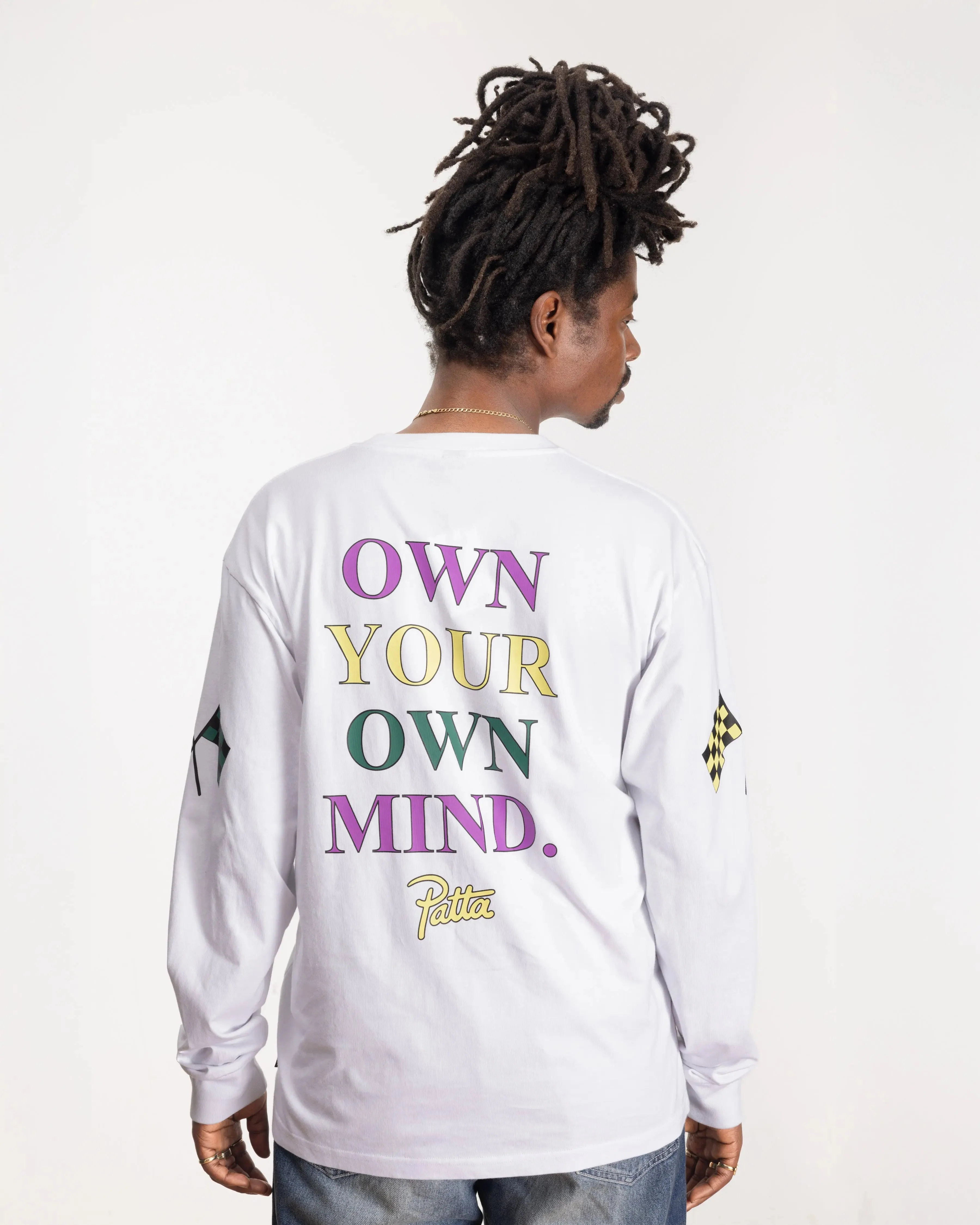 Patta Own Your Own Mind Long Sleeve T-Shirt (White) - Image 5