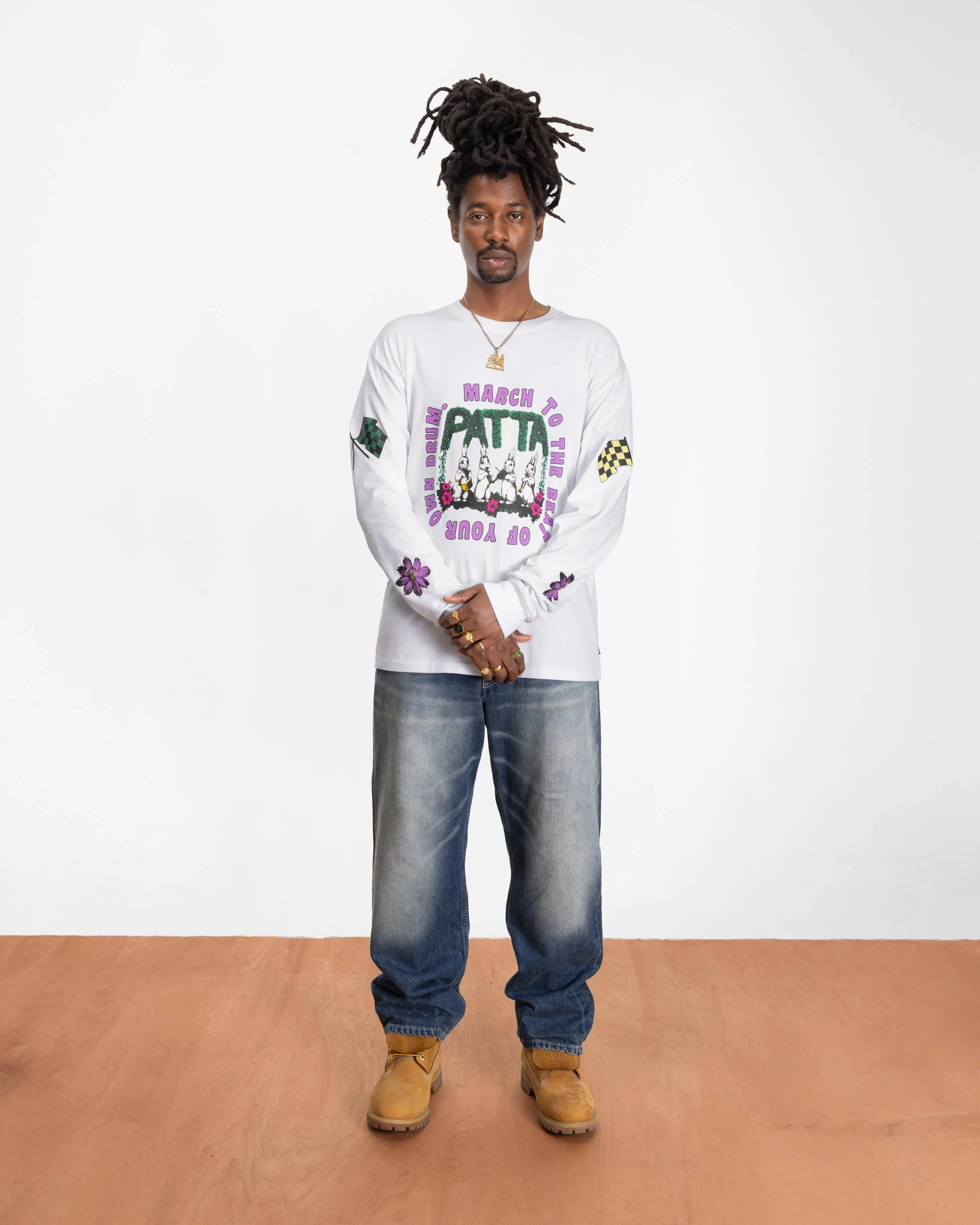 Patta Own Your Own Mind Long Sleeve T-Shirt (White) - Image 6