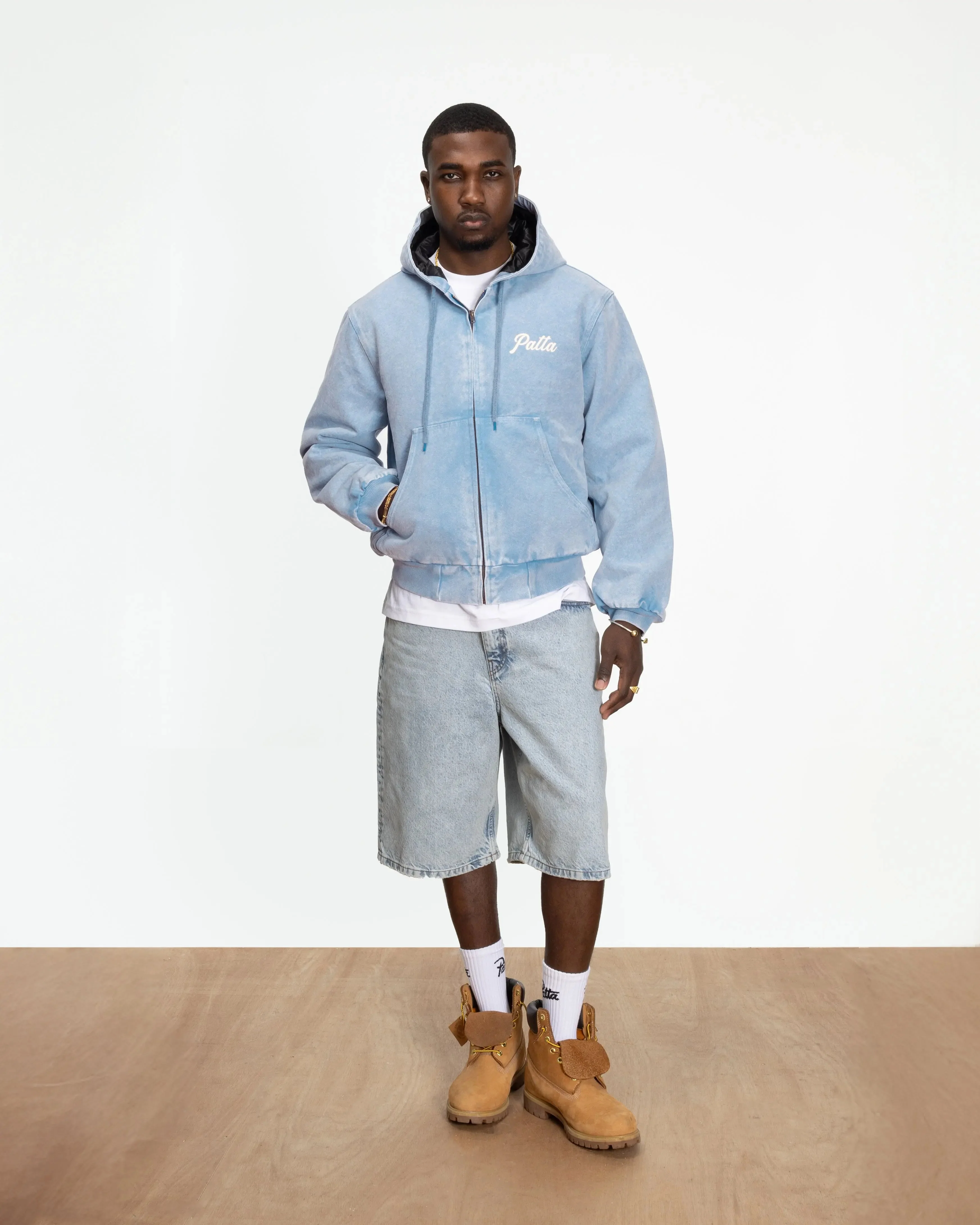 Patta Peace Canvas Hooded Jacket (Light Blue Denim) - Image 4