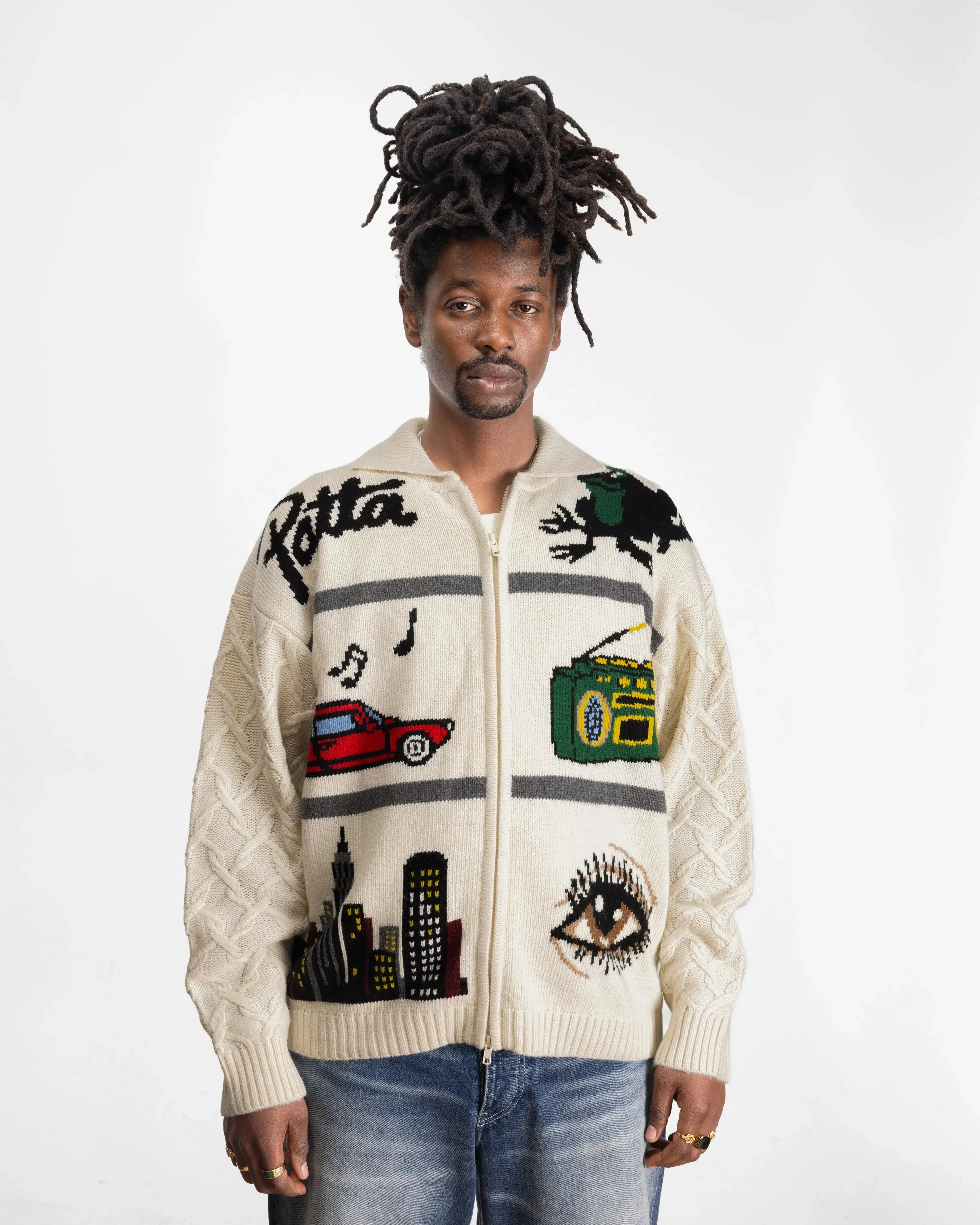Patta Perfect Day Knitted Cardigan (Peyote) - Image 5