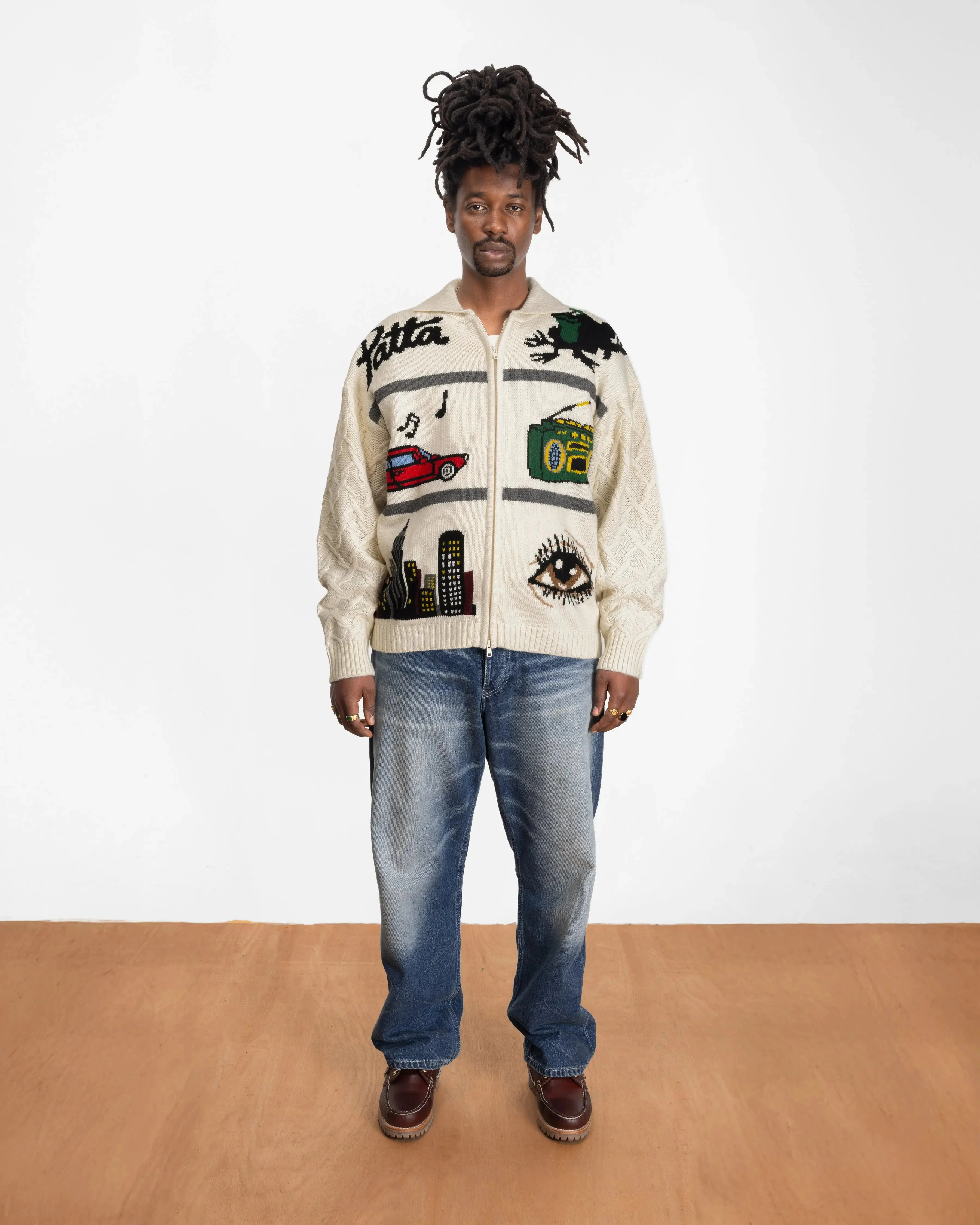Patta Perfect Day Knitted Cardigan (Peyote) - Image 6