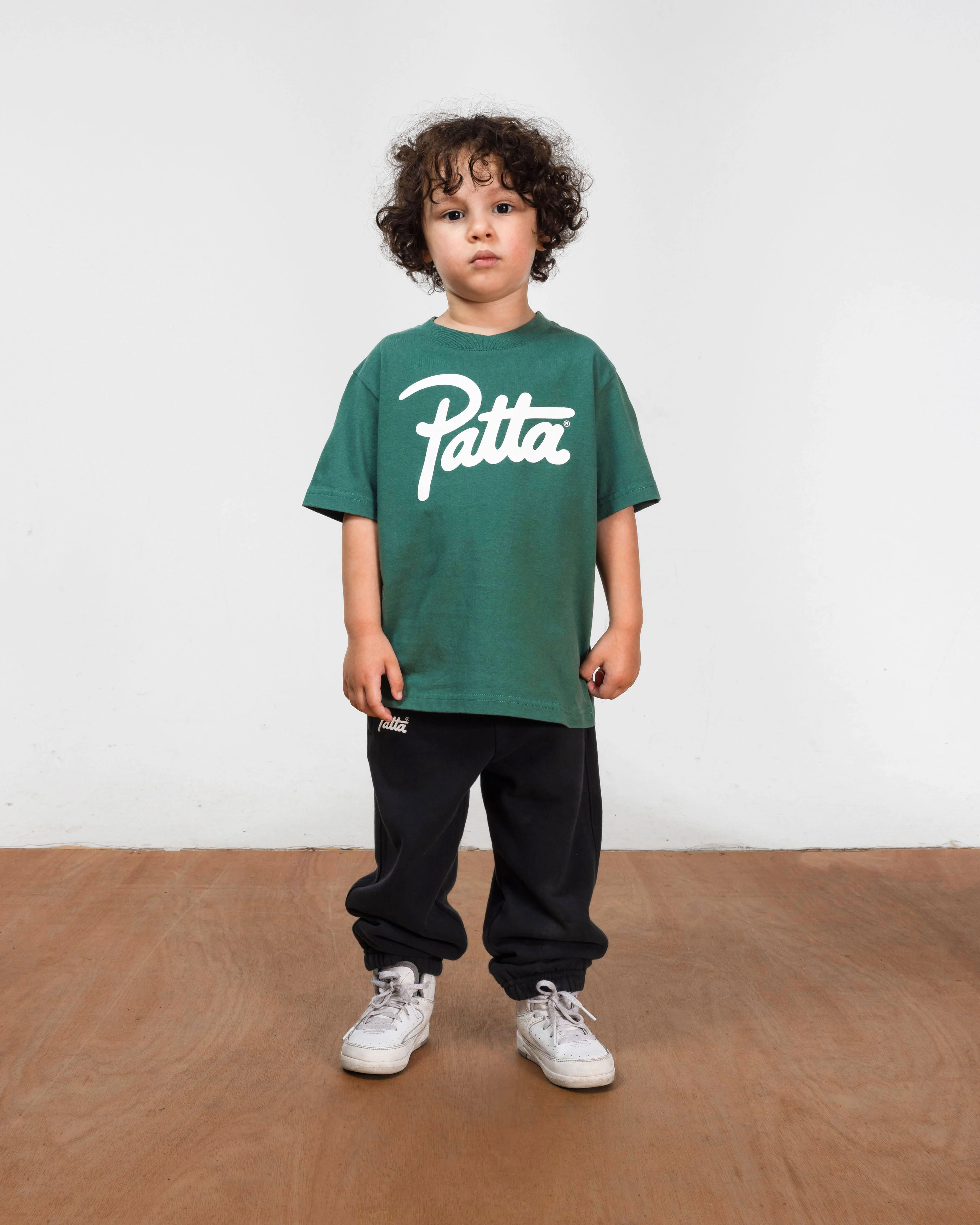 Patta Script Logo Kids T-Shirt (Bistro Green) - Image 4