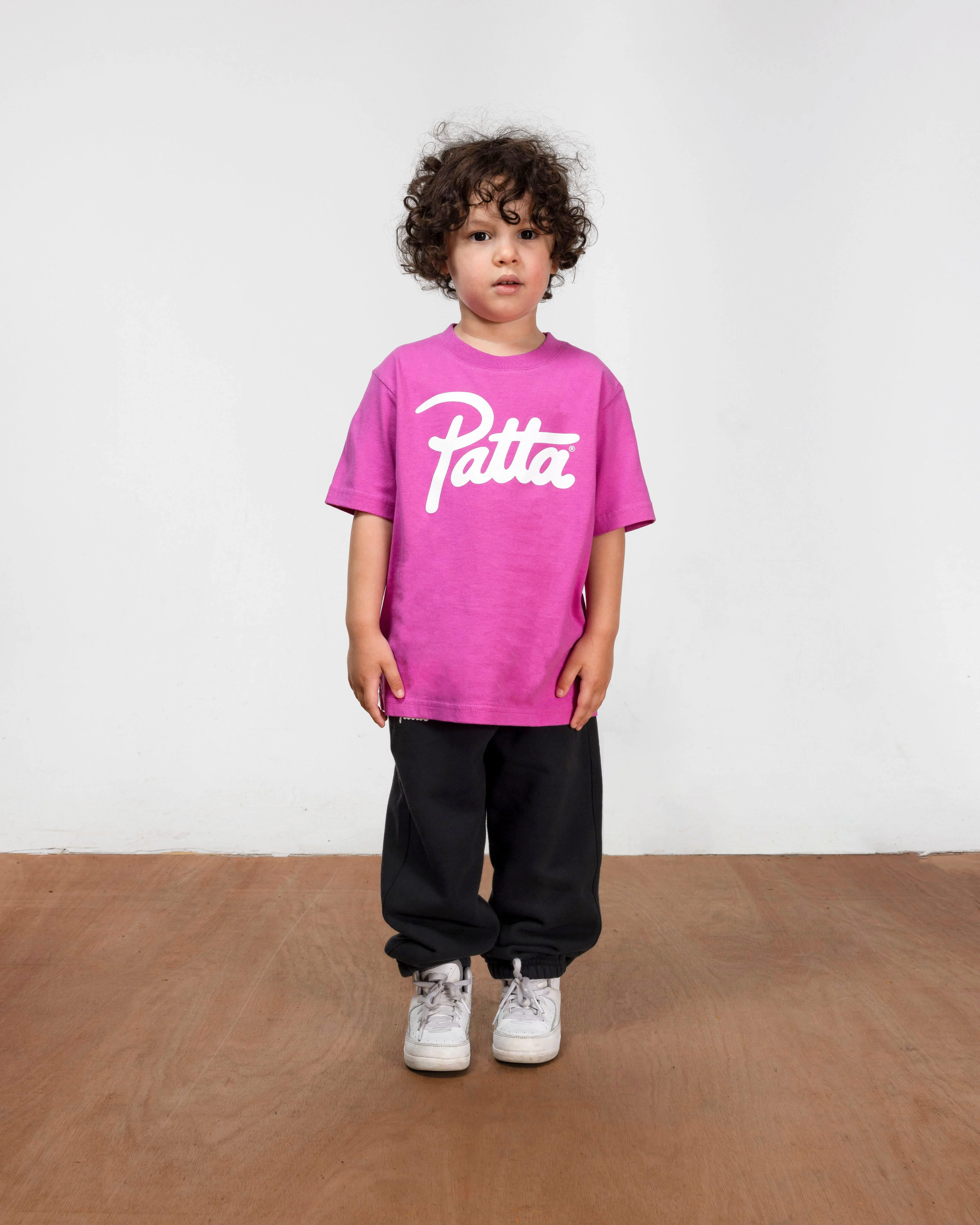 Patta Script Logo Kids T-Shirt (Fuchsia) - Image 4