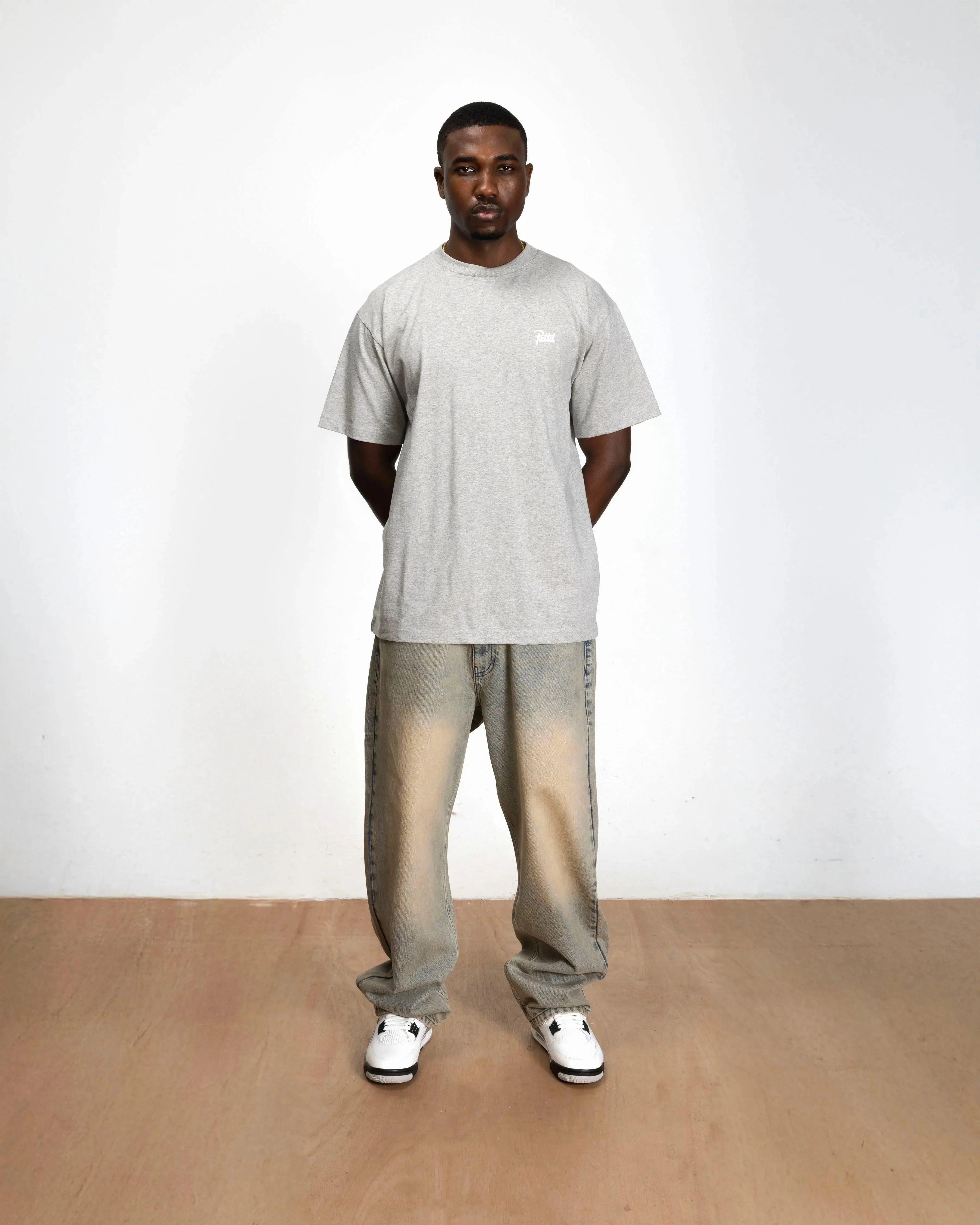 Patta Script Logo T-Shirt (Melange Grey) - Image 4