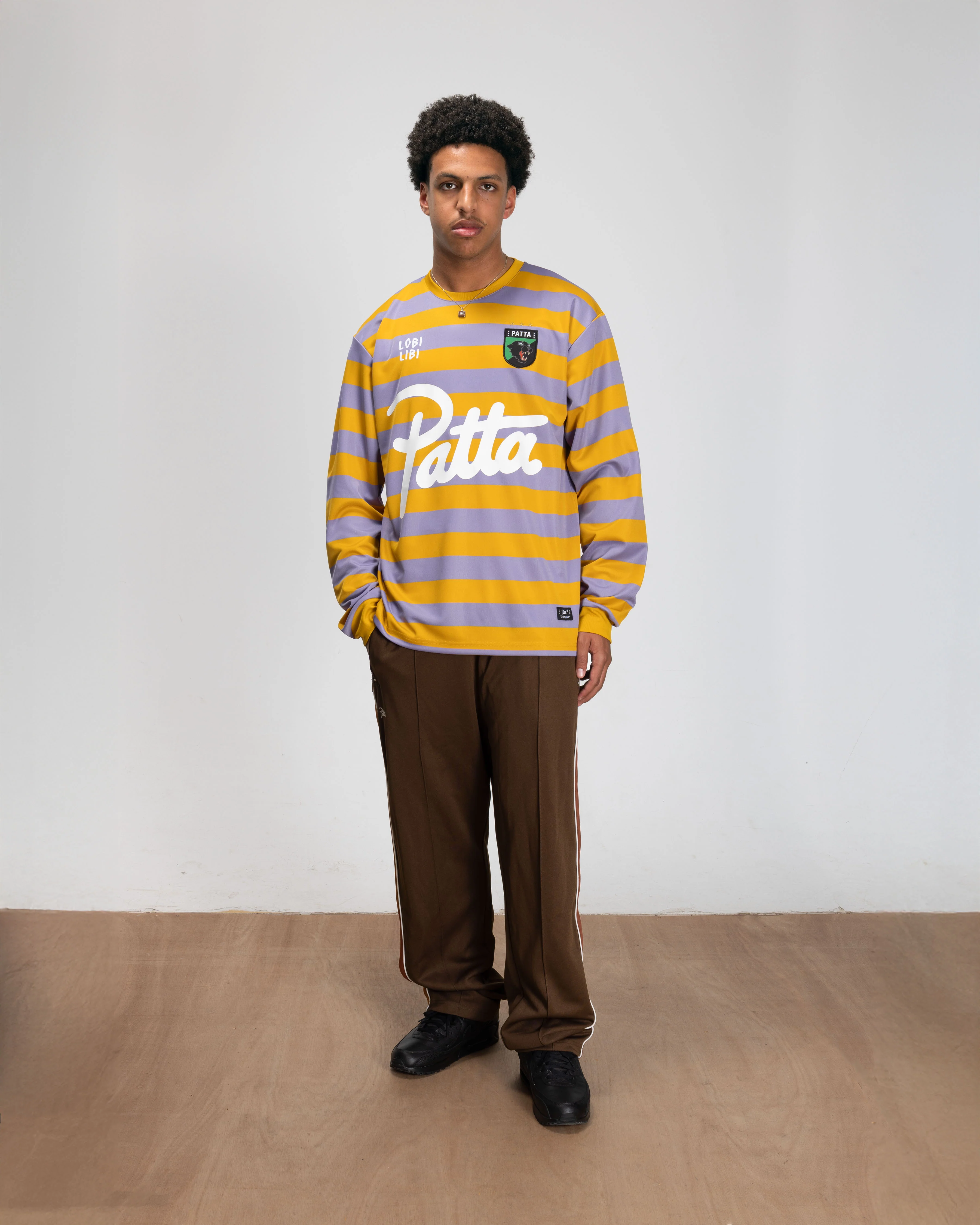Patta Striped Longsleeve Football Jersey (Chalk Violet) - Image 3