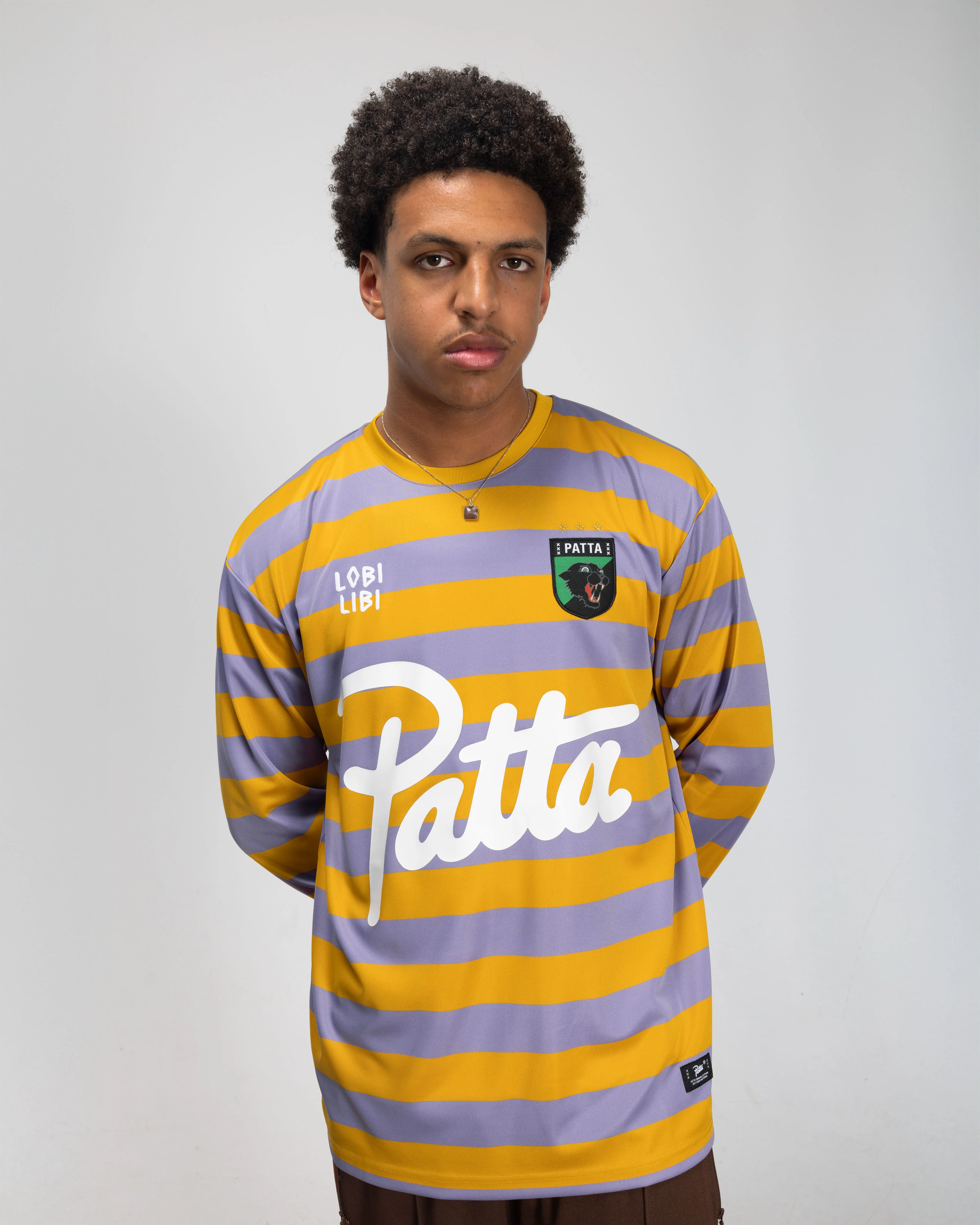 Patta Striped Longsleeve Football Jersey (Chalk Violet) - Image 4
