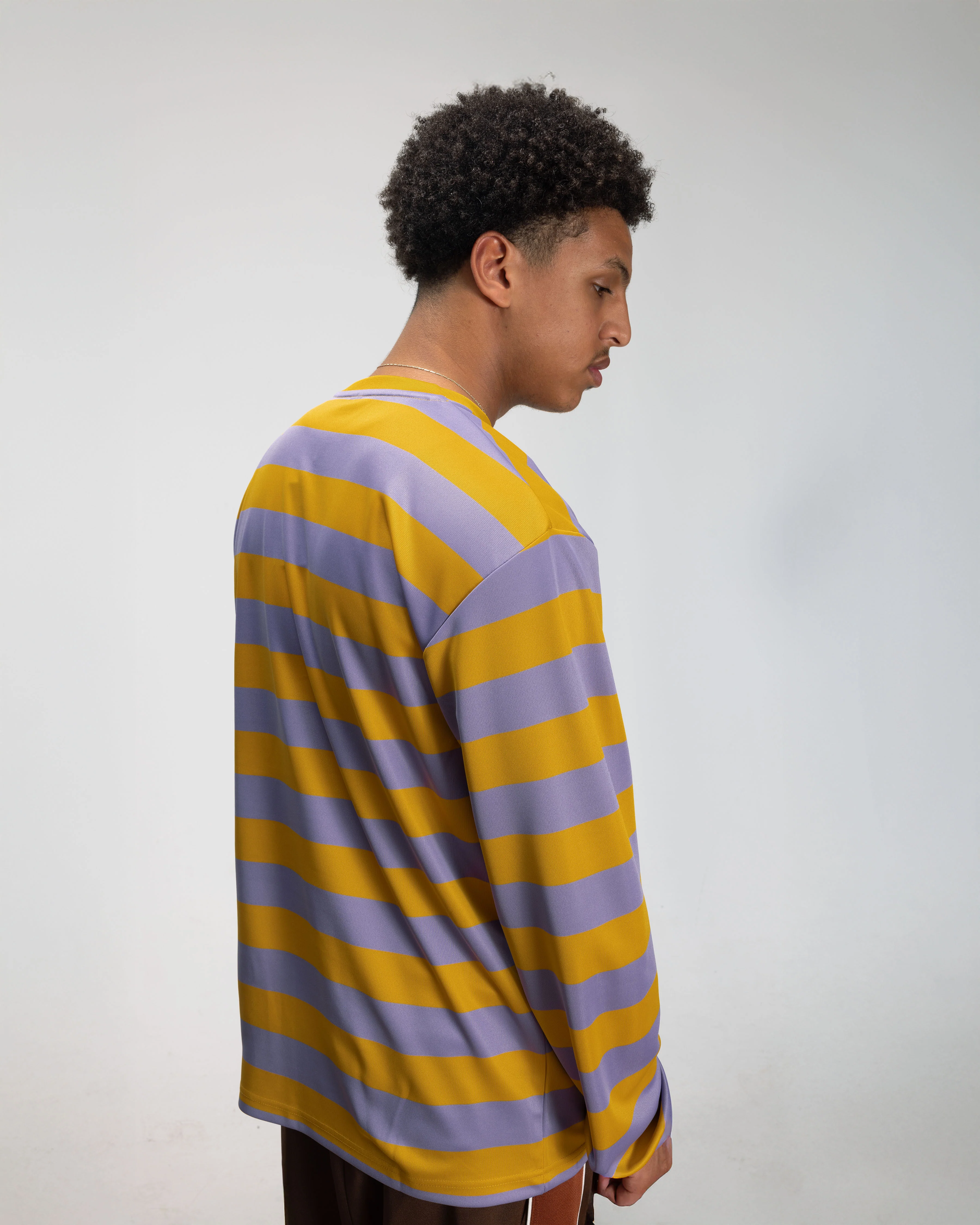Patta Striped Longsleeve Football Jersey (Chalk Violet) - Image 5