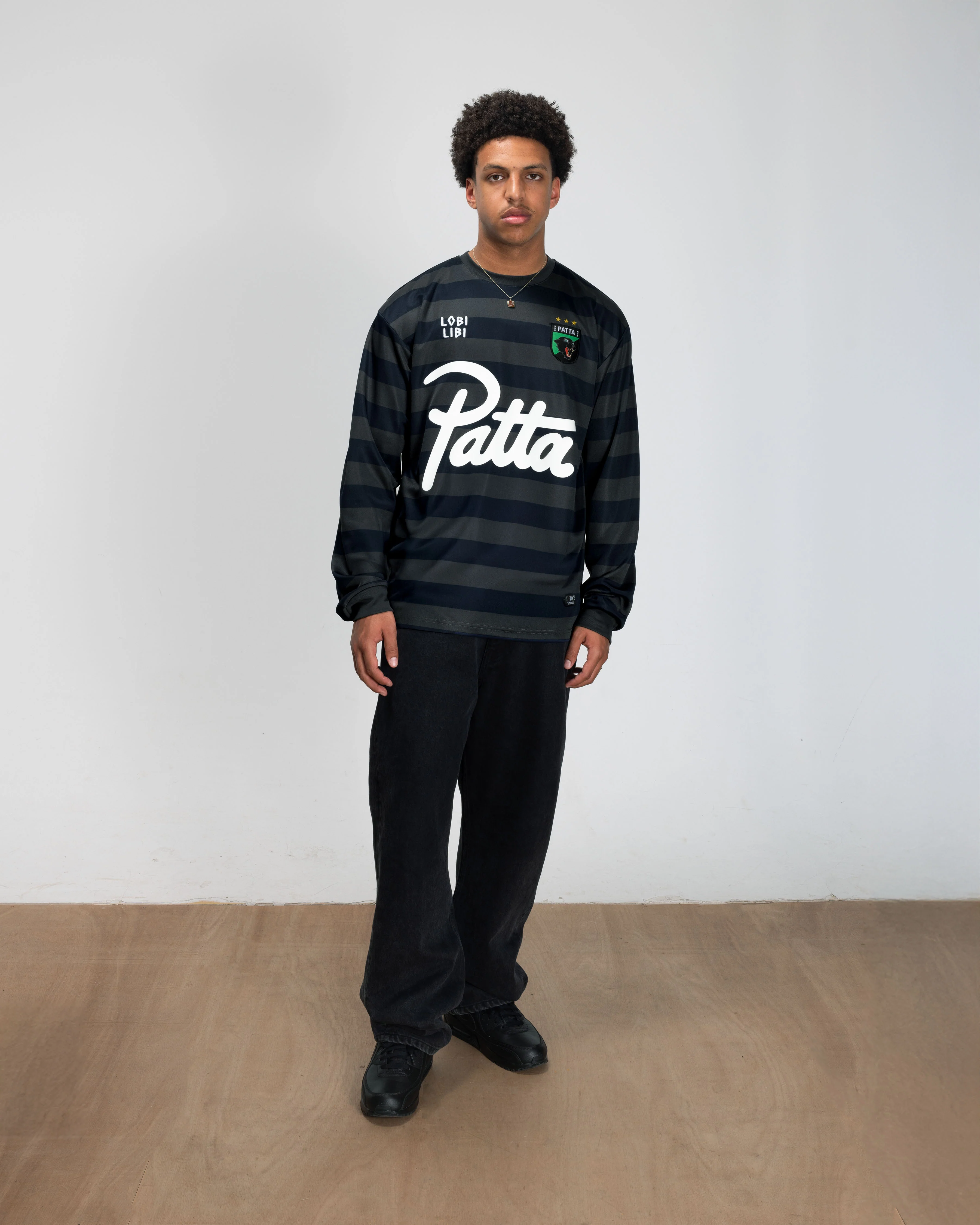 Patta Striped Longsleeve Football Jersey (Forged Iron) - Image 3