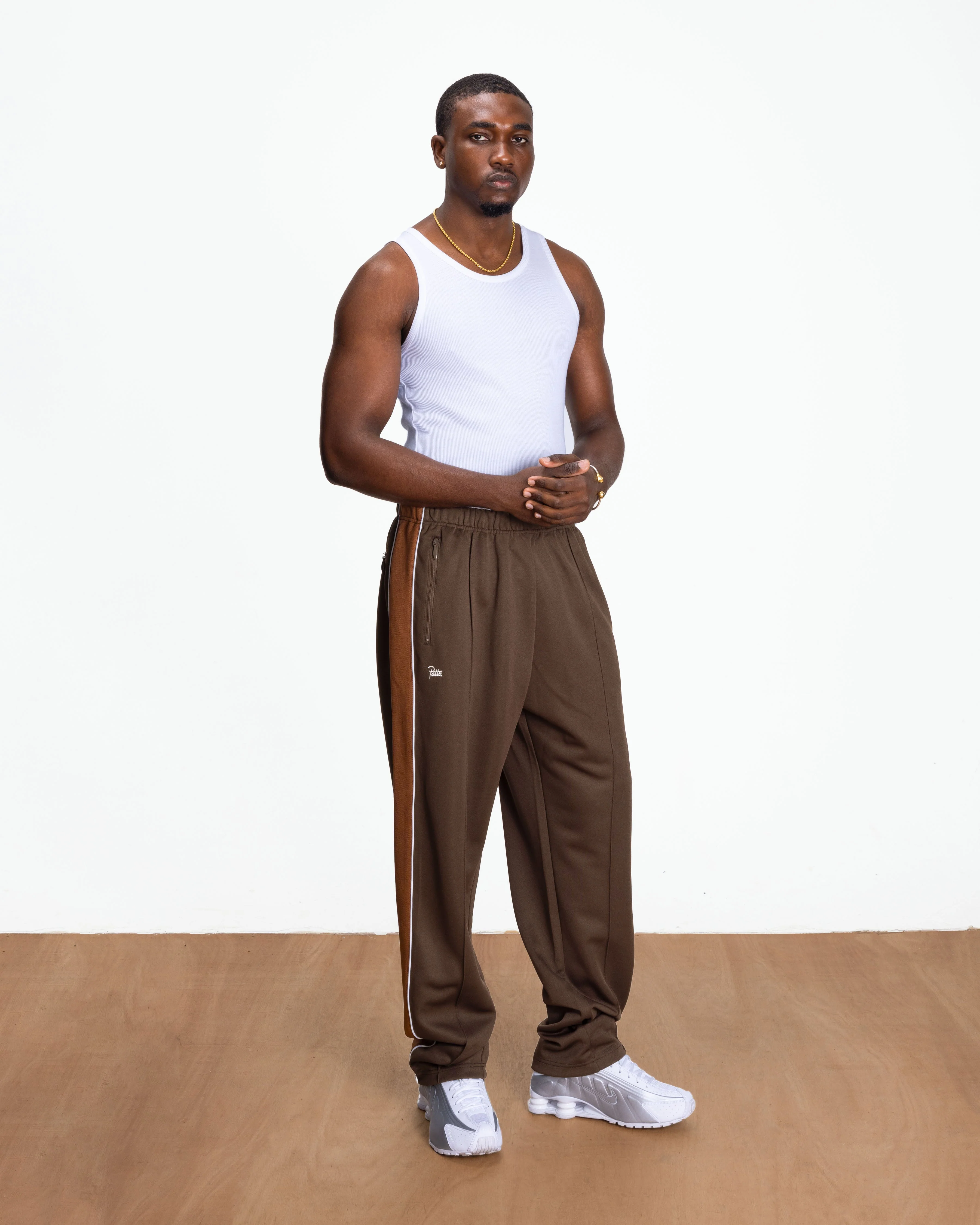 Patta Tricot Straight Track Pants (Chestnut) - Image 3