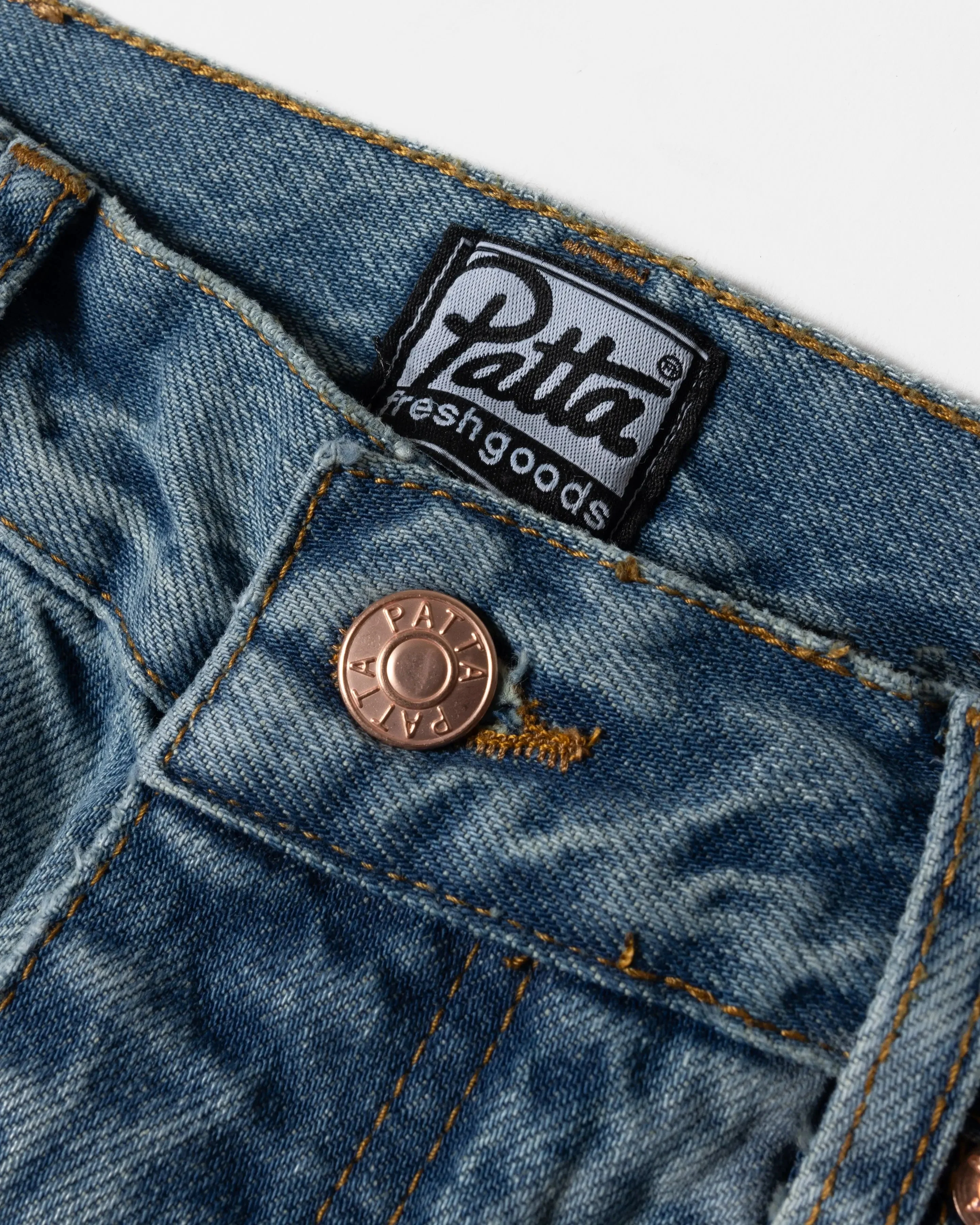 Patta x Joe Freshgoods Denim Pants (Sandwashed Blue Denim) - Image 4