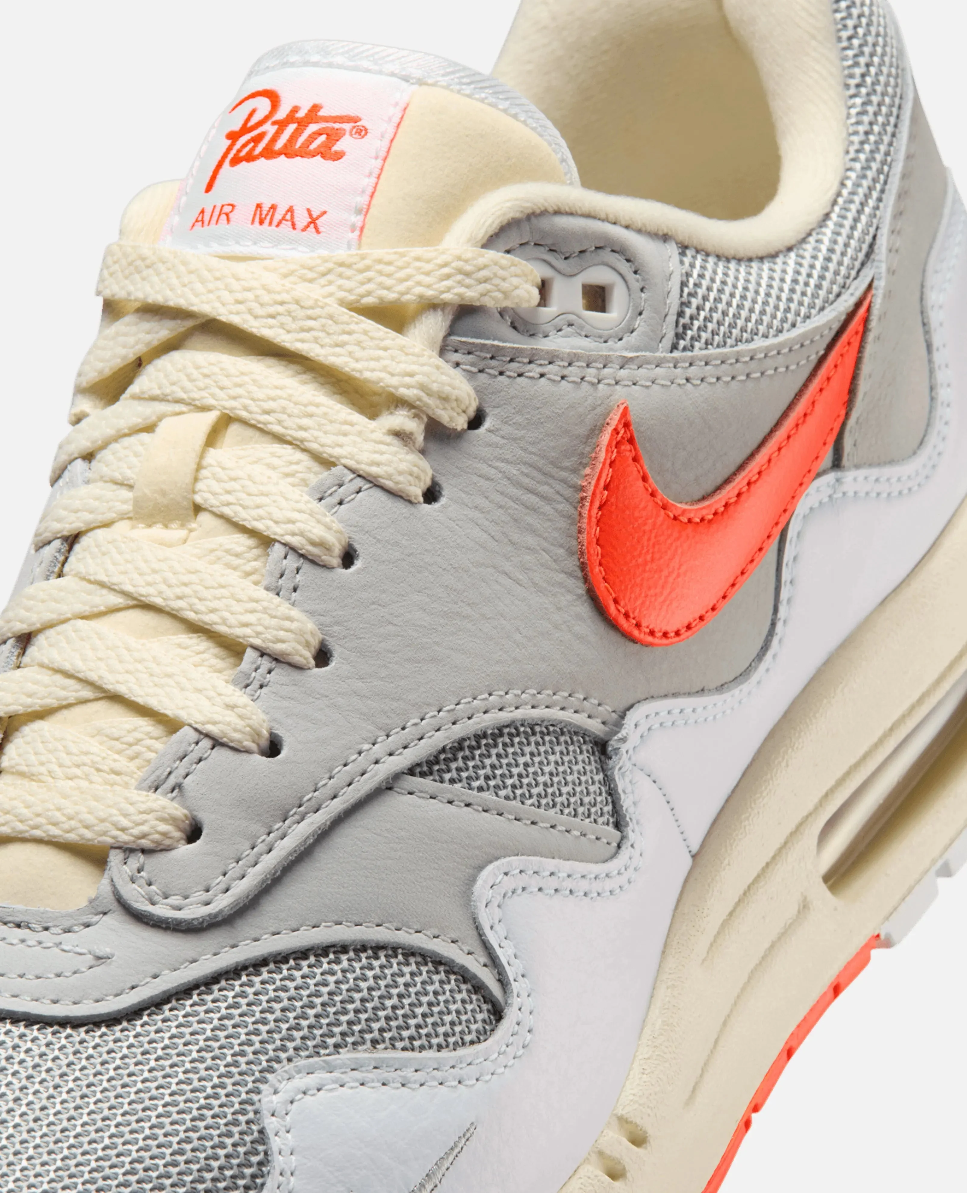Patta X Nike Air Max 1 (White/Hyper Crimson-Pure Platinum) - Image 9